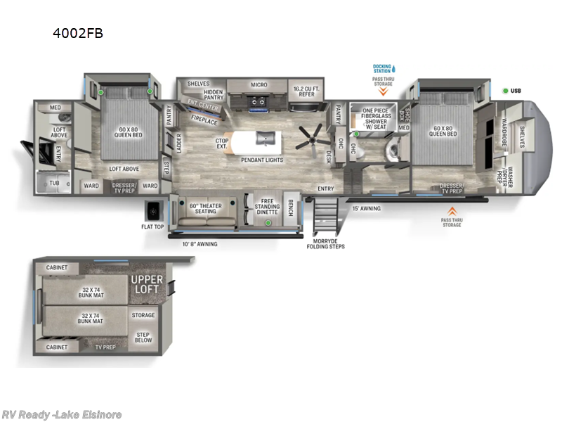 2026 Forest River Sandpiper 4002FB - New Fifth Wheel For Sale by RV Ready in Lake Elsinore, California features Slideout