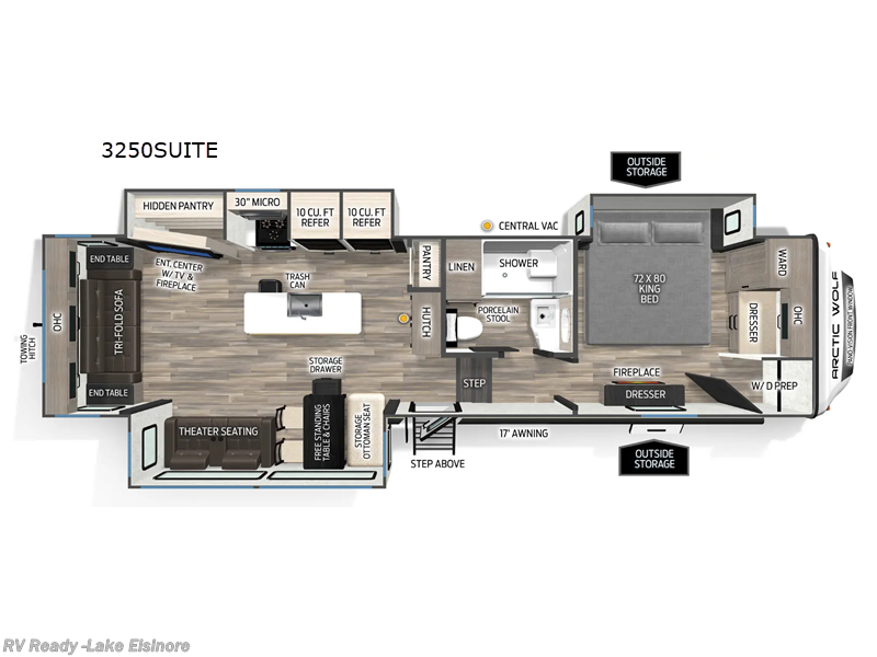 2026 Forest River Cherokee Arctic Wolf 3250SUITE - New Fifth Wheel For Sale by RV Ready in Lake Elsinore, California features Slideout