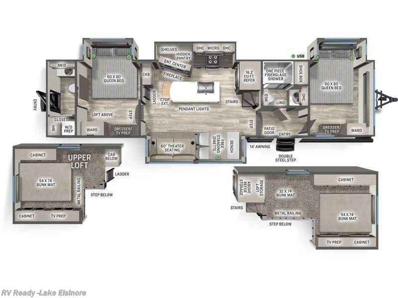 2025 Forest River Sandpiper Destination Trailers 40DUPLEX - New Destination Trailer For Sale by RV Ready in Lake Elsinore, California features Slideout