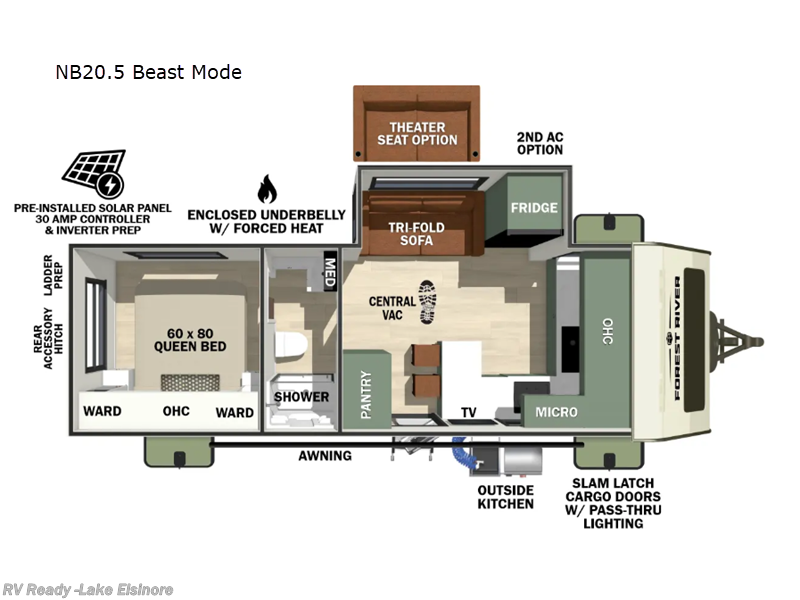 2026 Forest River No Boundaries NB20.5 Beast Mode - New Travel Trailer For Sale by RV Ready in Lake Elsinore, California features Slideout