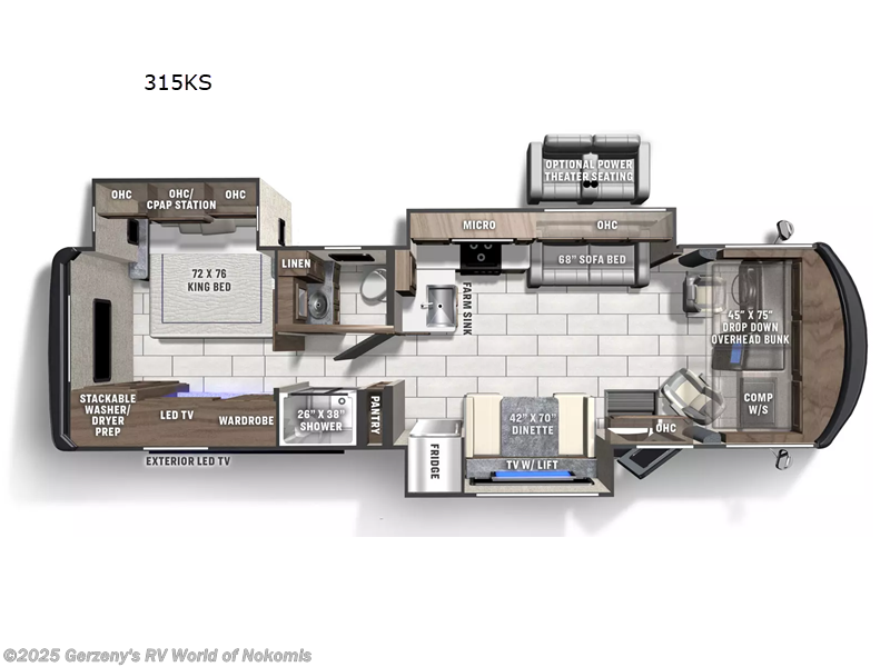 2023 Coachmen Mirada 315KS - New Class A For Sale by Gerzeny's RV World of Nokomis in Nokomis, Florida features Slideout