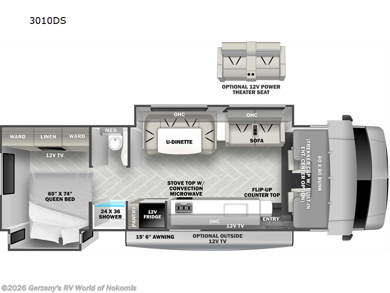 2024 Forest River Sunseeker 3010DS - Used Class C For Sale by Gerzeny's RV World of Nokomis in Nokomis, Florida features Slideout