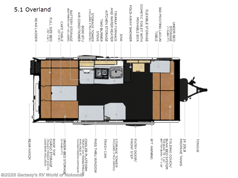 2023 Taxa Mantis 5.2 OVERLAND - Used Travel Trailer For Sale by Gerzeny's RV World of Nokomis in Nokomis, Florida