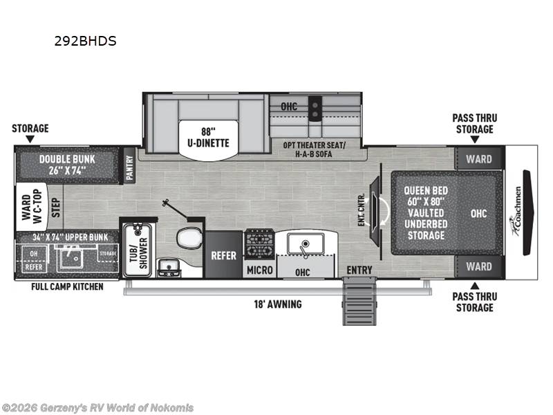 2026 Coachmen Freedom Express 292BHDS - New Travel Trailer For Sale by Gerzeny's RV World of Nokomis in Nokomis, Florida features Slideout