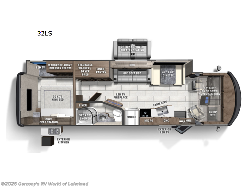 2023 Coachmen Mirada 32LS - New Class A For Sale by Gerzeny's RV World of Lakeland in Lakeland, Florida features Slideout