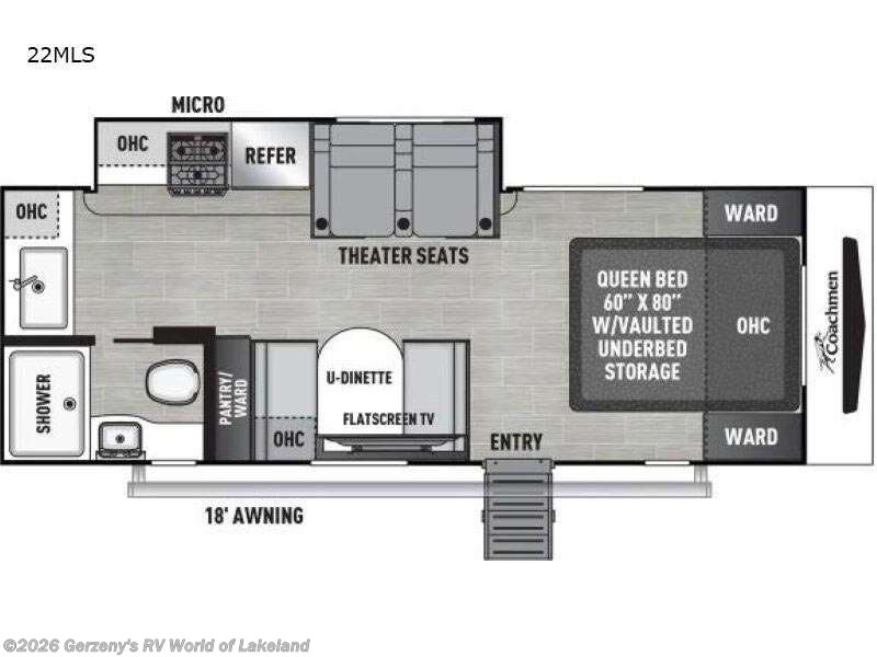 2025 Coachmen Freedom Express 22MLS - New Travel Trailer For Sale by Gerzeny's RV World of Lakeland in Lakeland, Florida features Slideout