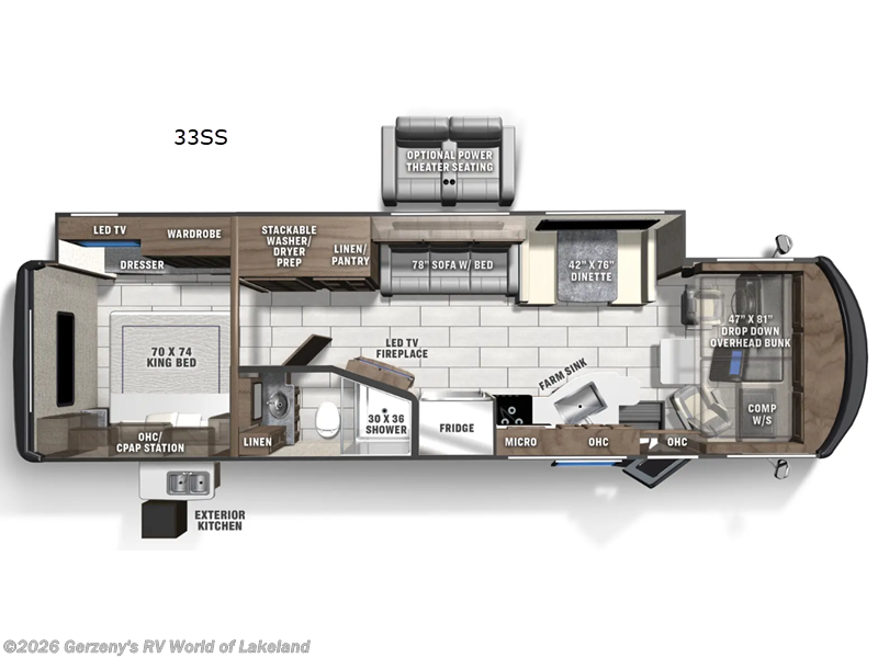 2026 Coachmen Mirada 33SS - New Class A For Sale by Gerzeny's RV World of Lakeland in Lakeland, Florida features Slideout