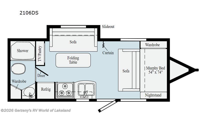 2020 Winnebago Micro Minnie 2106DS - Used Travel Trailer For Sale by Gerzeny's RV World of Lakeland in Lakeland, Florida features Slideout
