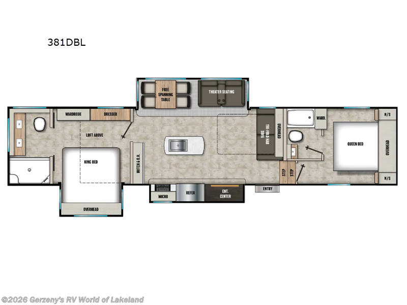 2026 Coachmen Chaparral 381DBL - New Fifth Wheel For Sale by Gerzeny's RV World of Lakeland in Lakeland, Florida features Slideout