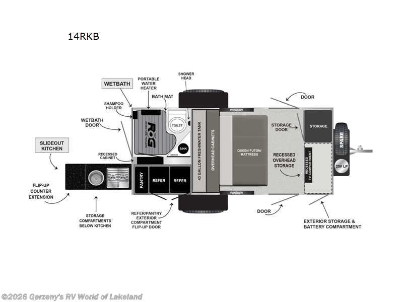 2026 Encore RV ROG 14RKB-SS - New Travel Trailer For Sale by Gerzeny's RV World of Lakeland in Lakeland, Florida