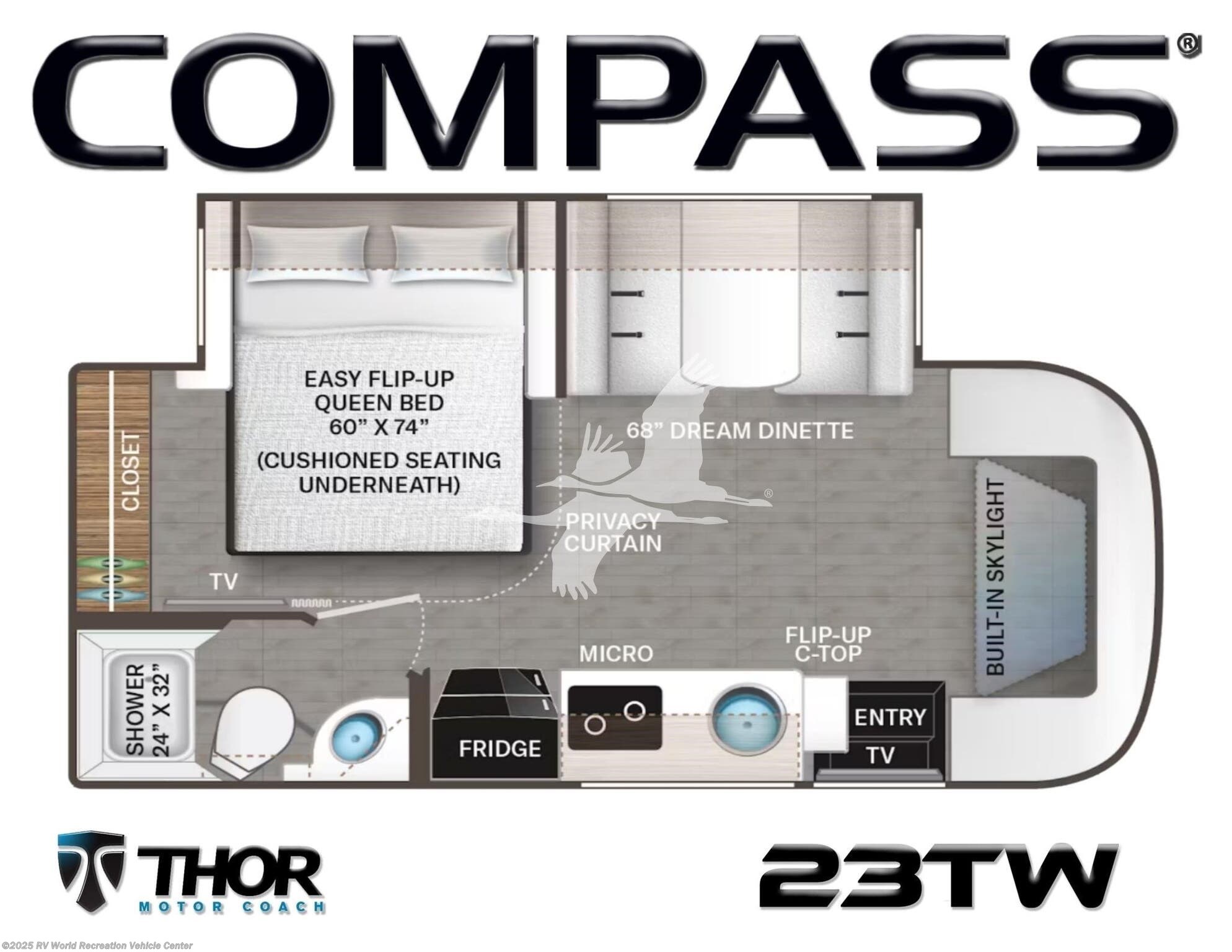 2024 Thor Motor Coach Compass AWD 23TW - Used Class B For Sale by RV World Recreation Vehicle Center in Yuma, Arizona features Air Conditioning