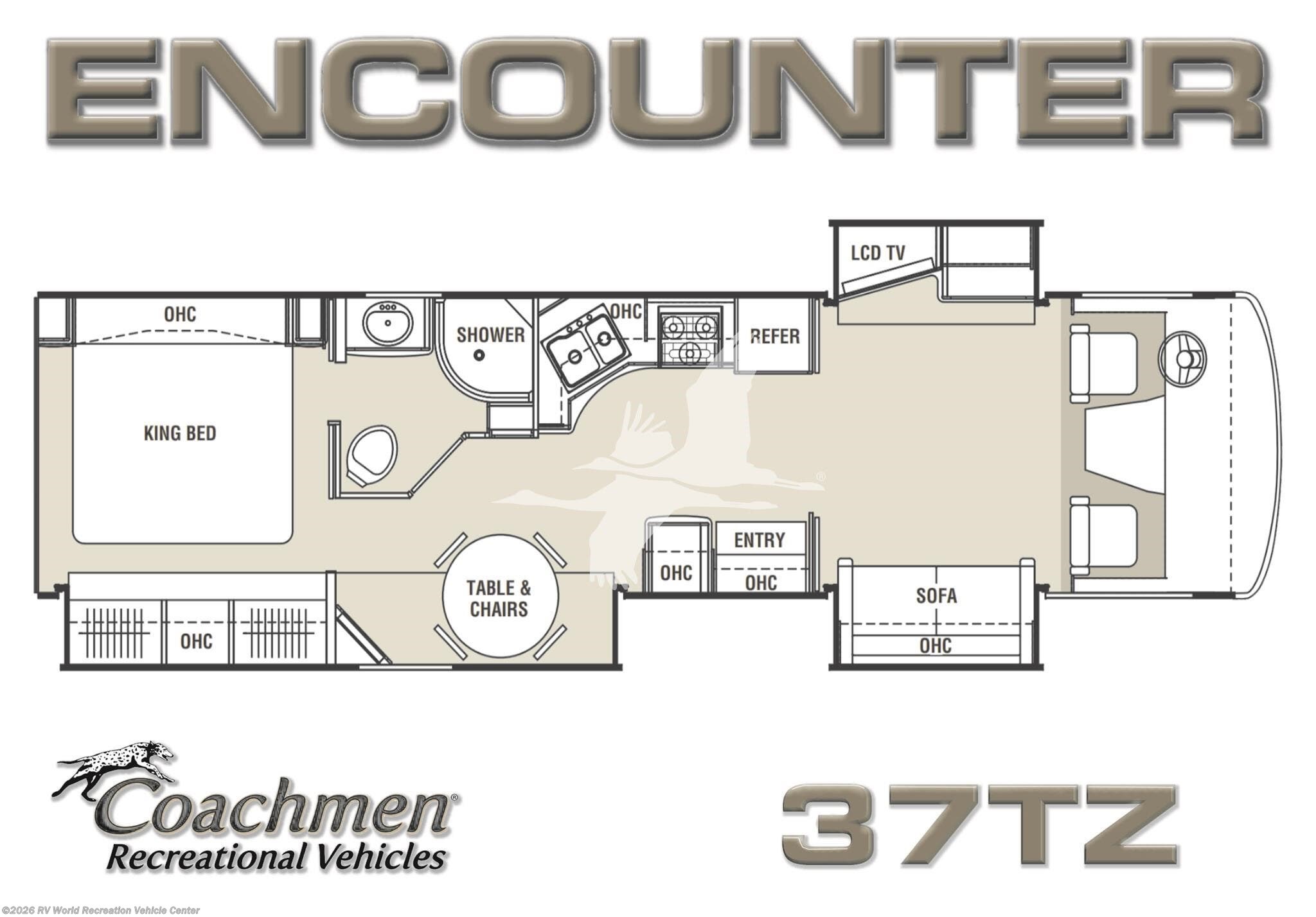 2011 Coachmen Encounter 37TZ - Used Class A For Sale by RV World Recreation Vehicle Center in Yuma, Arizona features Air Conditioning, Fireplace