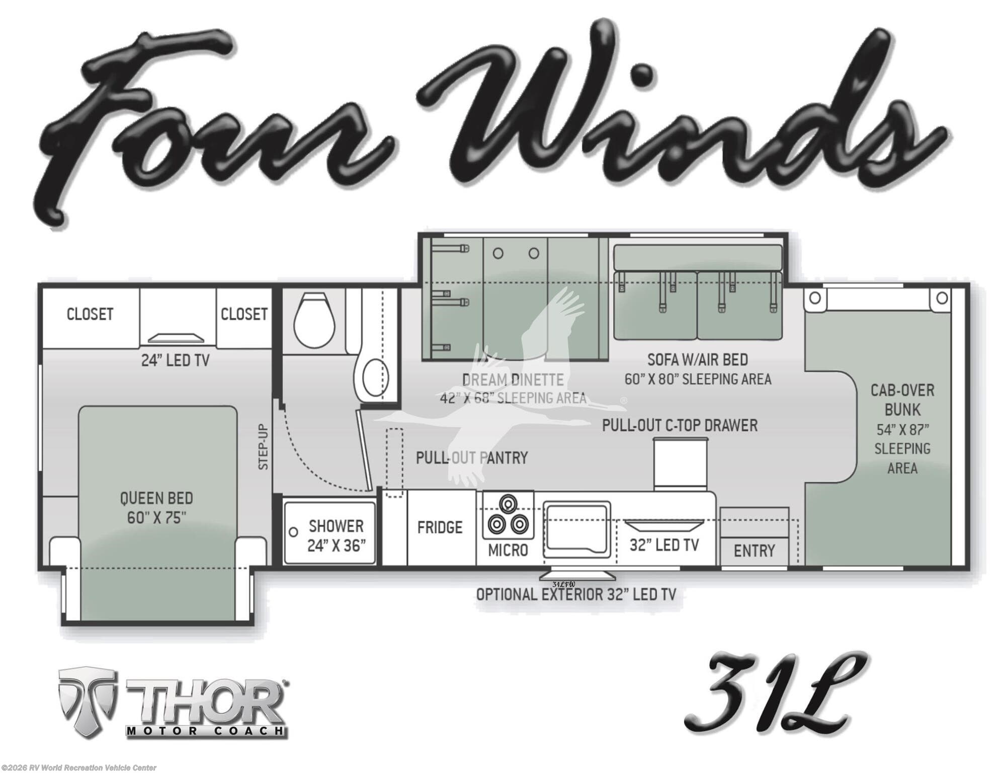 2015 Thor Motor Coach Four Winds 31L - Used Class C For Sale by RV World Recreation Vehicle Center in Yuma, Arizona features Air Conditioning