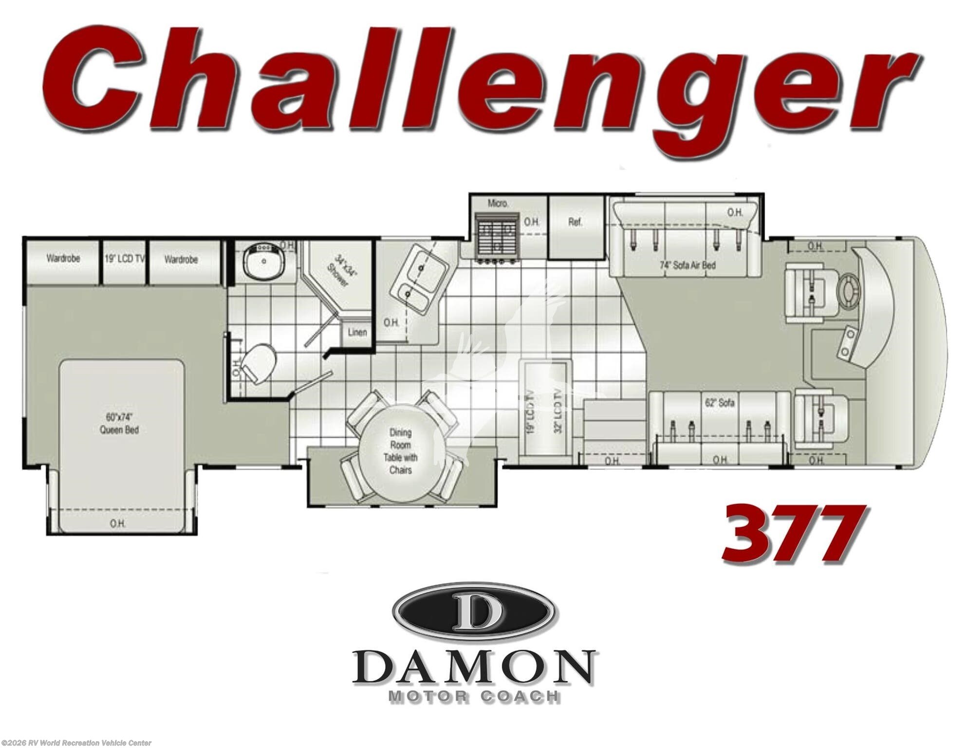2009 Damon Challenger 377 - Used Class A For Sale by RV World Recreation Vehicle Center in Yuma, Arizona features Air Conditioning