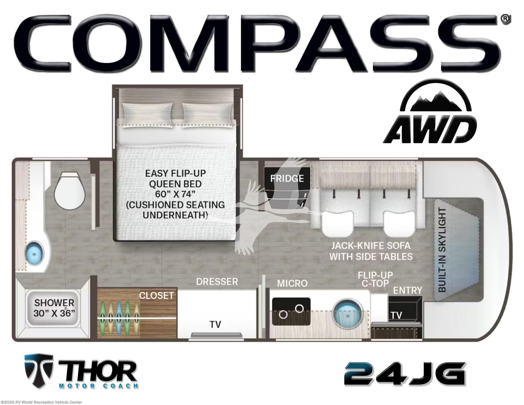 2026 Thor Motor Coach Compass AWD 24JG - New Class B For Sale by RV World Recreation Vehicle Center in Yuma, Arizona features Air Conditioning
