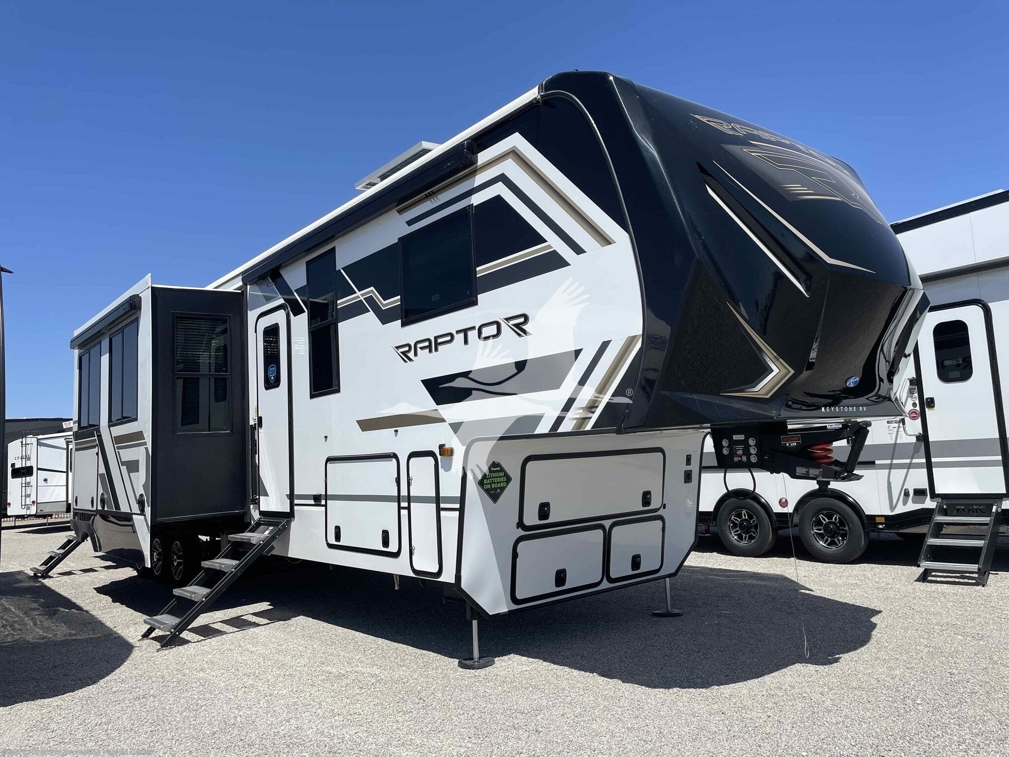 2025 Keystone Raptor 430 - New Fifth Wheel For Sale by RV World Recreation Vehicle Center in Yuma, Arizona features Fireplace, Air Conditioning