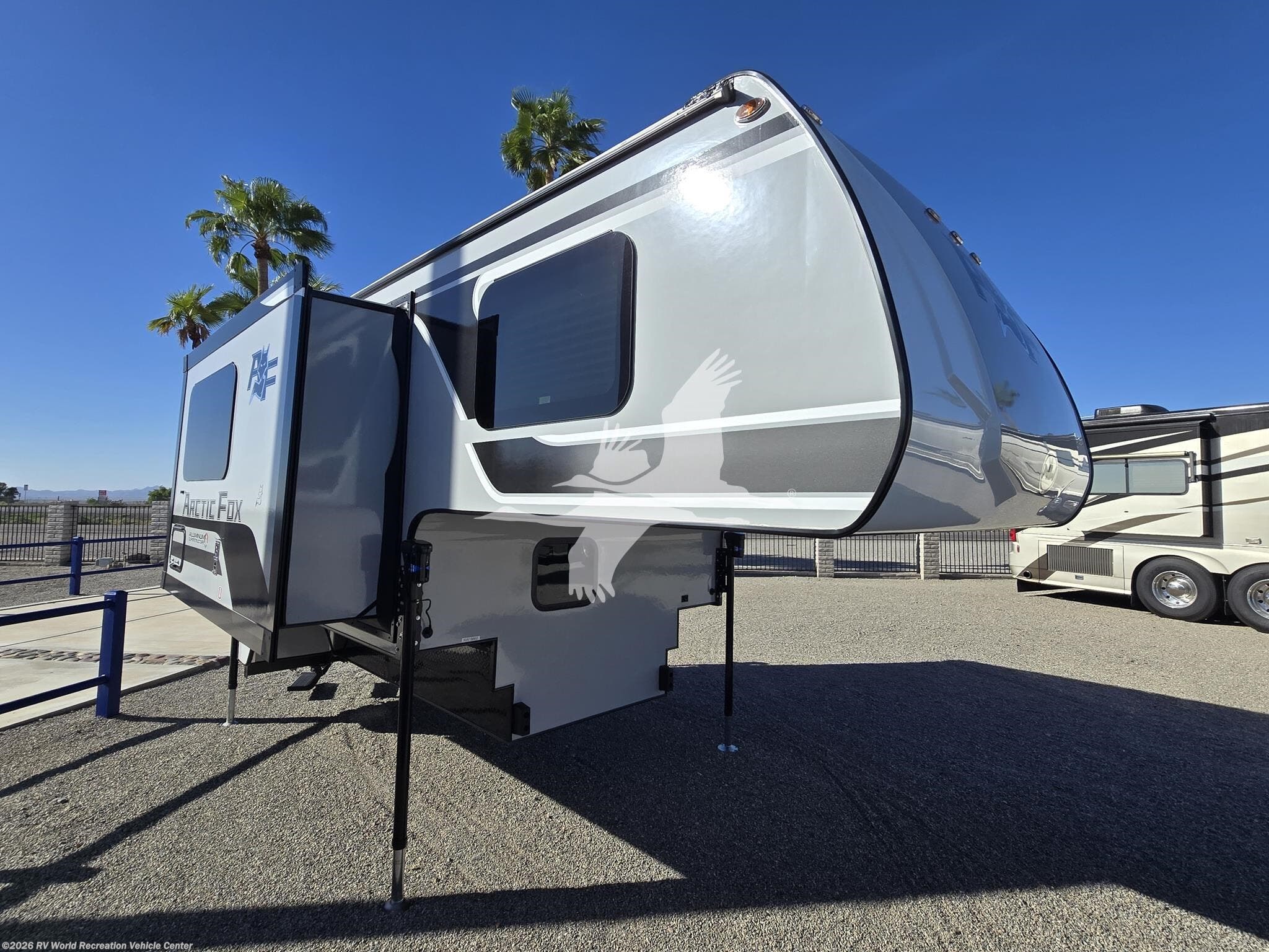 2026 Northwood Arctic Fox 811 - New Truck Camper For Sale by RV World Recreation Vehicle Center in Yuma, Arizona features Leveling Jacks, Air Conditioning