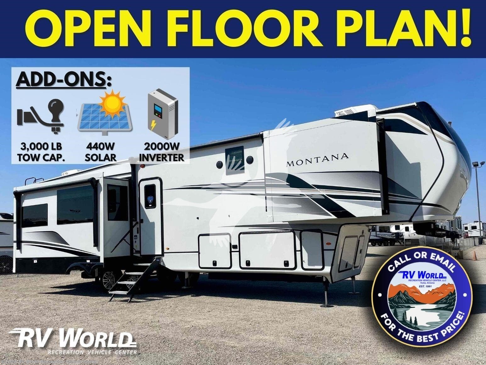 2025 Keystone Montana 3781RL - New Fifth Wheel For Sale by RV World Recreation Vehicle Center in Yuma, Arizona features Fireplace, Air Conditioning