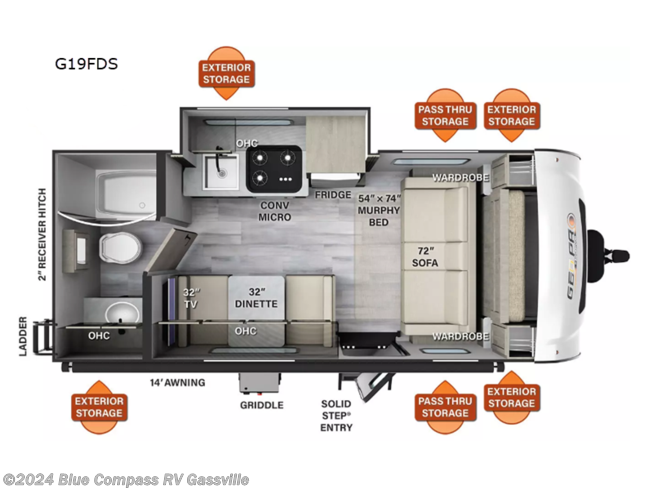 2024 Forest River Rockwood Geo Pro G19FDS - New Travel Trailer For Sale by Blue Compass RV Gassville in Gassville, Arkansas
