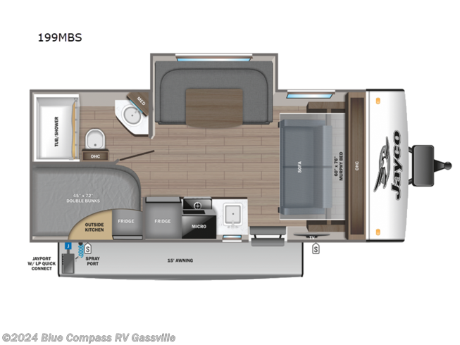2024 Jayco Jay Feather Micro 199MBS - New Travel Trailer For Sale by Blue Compass RV Gassville in Gassville, Arkansas