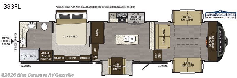 2020 Keystone Avalanche 383FL - Used Fifth Wheel For Sale by Blue Compass RV Gassville in Gassville, Arkansas features Slideout