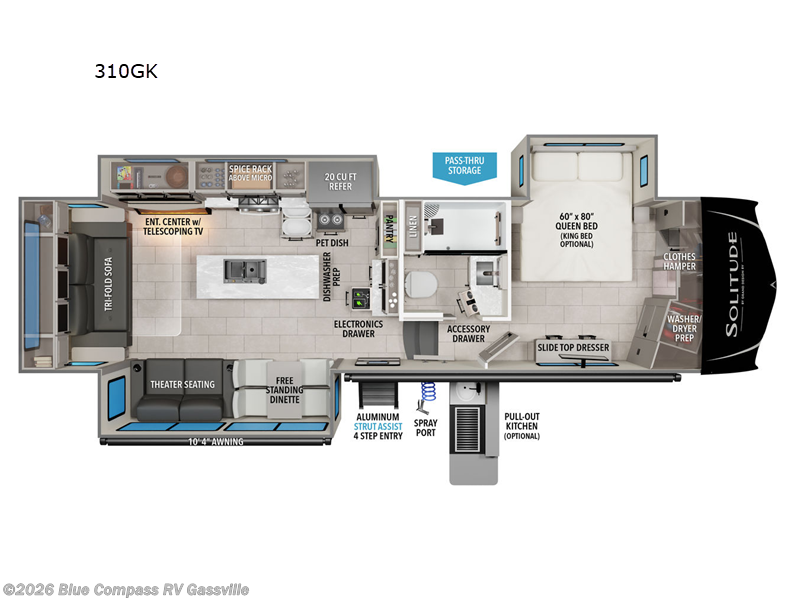 2026 Grand Design Solitude 310GK - New Fifth Wheel For Sale by Blue Compass RV Gassville in Gassville, Arkansas features Slideout