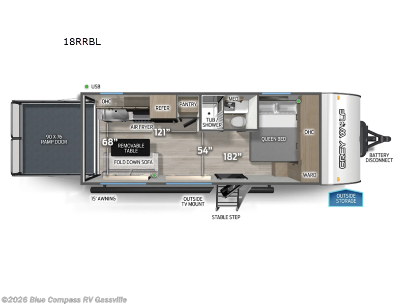 2026 Forest River Cherokee Grey Wolf Black Label 18RRBL - New Toy Hauler For Sale by Blue Compass RV Gassville in Gassville, Arkansas