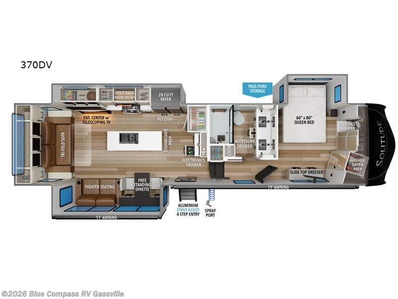 2026 Grand Design Solitude 370DV - New Fifth Wheel For Sale by Blue Compass RV Gassville in Gassville, Arkansas features Slideout