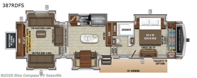 2020 Jayco North Point 387RDFS - Used Fifth Wheel For Sale by Blue Compass RV Gassville in Gassville, Arkansas features Slideout