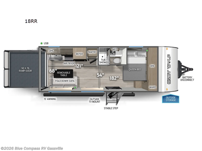 2026 Forest River Cherokee Grey Wolf 18RR - New Toy Hauler For Sale by Blue Compass RV Gassville in Gassville, Arkansas