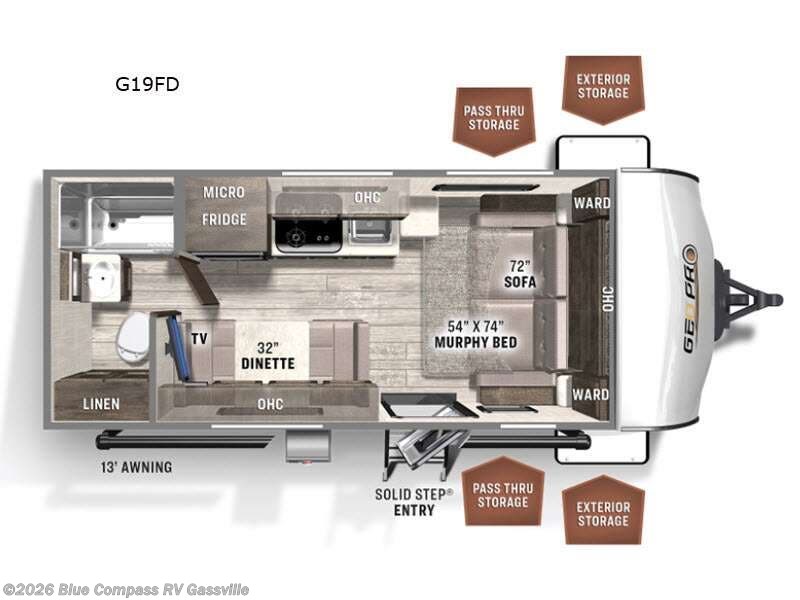 2023 Forest River Rockwood Geo Pro G19FD - Used Travel Trailer For Sale by Blue Compass RV Gassville in Gassville, Arkansas