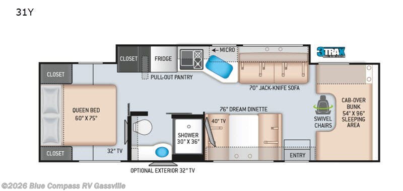 2020 Thor Motor Coach Four Winds 31Y - Ford - Used Class C For Sale by Blue Compass RV Gassville in Gassville, Arkansas features Slideout