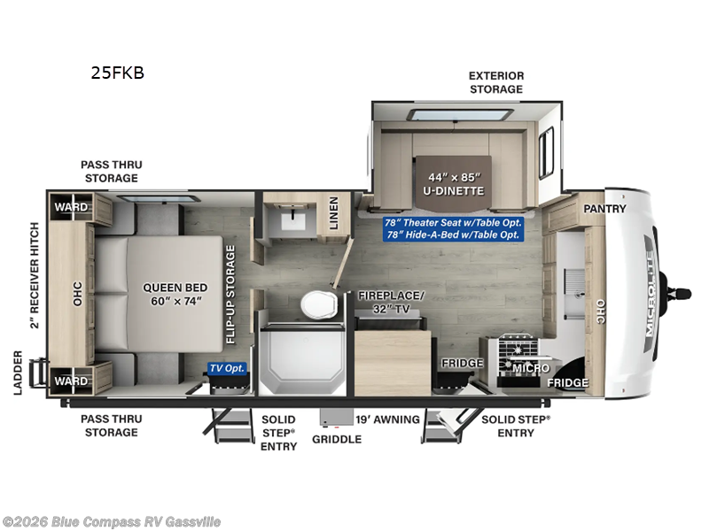 2025 Forest River Flagstaff Micro Lite 25FKB - Used Travel Trailer For Sale by Blue Compass RV Gassville in Gassville, Arkansas features Slideout
