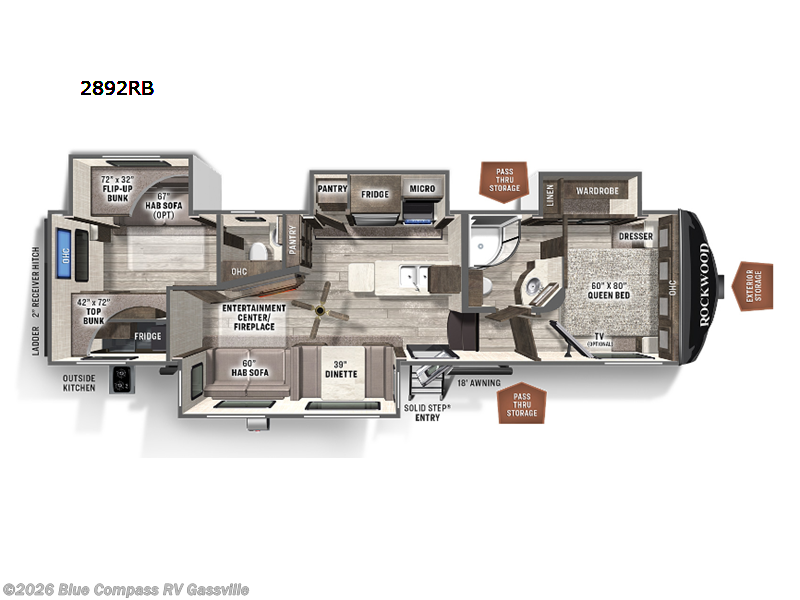 2022 Forest River Rockwood Ultra Lite 2892RB - Used Fifth Wheel For Sale by Blue Compass RV Gassville in Gassville, Arkansas features Slideout