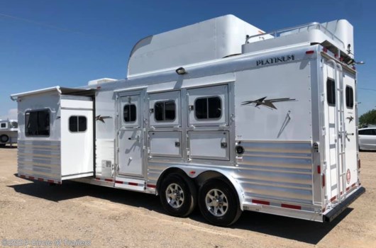 3 Horse Trailer - 2025 Platinum Coach Outlaw 3 Horse 10' 8" SW Outlaw SLIDE OUT w/ 72" Sofa! available New in Kaufman, TX