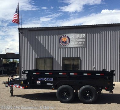 Powder Paint, Tarp System, Scissor Hoist, 2&#39; Sides, Ramps!&lt;br&gt; &lt;br&gt; **CALL FOR AVAILABILITY; TRAILER NOT GUARANTEED TO BE IN STOCK**&lt;br&gt;&lt;br&gt;You need a durable, high-quality dump trailer to get the job done. Load Trail&#39;s versatile dump trailer lineup gives you the advantage you need to power through the toughest jobs to get them done and to get them done right.&lt;br&gt;&lt;br&gt;8&quot; x 13 lb. I-Beam Frame&lt;br&gt;2-5200Lb Dexter Sprg Axles(2 ElecFSA Brakes)(Slipper Spring)&lt;br&gt;ST235/80 R16 LRE 10 Ply. (BLACK WHEELS)&lt;br&gt;Coupler 2-5/16&quot; Adjustable (6 HOLE)&lt;br&gt;Diamond Plate Fenders (weld-on)&lt;br&gt;16&quot; Cross-Members&lt;br&gt;24&quot; Dump Sides w/24&quot; 2 Way Gate (10 Gauge Floor)&lt;br&gt;REAR Slide-IN Ramps 80&quot; x 16&quot;&lt;br&gt;Jack Spring Loaded Drop Leg 1-10K&lt;br&gt;Lights LED (w/Cold Weather Harness)&lt;br&gt;4 - D-Rings 3&quot; Weld On&lt;br&gt;Front Tongue Mount (MAX-Box w/Divider)&lt;br&gt;Scissor Hoist w/Standard Pump&lt;br&gt;Standard Battery Wall Charger (5 Amp)&lt;br&gt;Tarp Kit Front Mount&lt;br&gt;Rear Support Stands (2&quot; x 2&quot; Tubing)&lt;br&gt;Spare Tire Mount&lt;br&gt;Black (w/Primer)&lt;br&gt;&lt;br&gt;2-YEAR comprehensive coverage - 3-YEAR structural warranty on the entire trailer - 2-YEAR roadside reimbursement&lt;br&gt;&lt;br&gt;The Advertised Prices Do Not Include:&lt;br&gt;*Licensing&lt;br&gt;*Tax&lt;br&gt;&lt;br&gt;Come In &amp;amp; See Us At:&lt;br&gt;7291 S. Frances Ave.&lt;br&gt;Call Us At: 520-574-1968&lt;br&gt;&lt;br&gt;Visit Us on the Web: www.apctrailers.com&lt;br&gt;&lt;br&gt;Remember we handle all your Trailer Sales, Parts, Service &amp;amp; Repair Needs!!!&lt;br&gt;&lt;br&gt;-We have over 300 trailers in stock for you to choose from&lt;br&gt;-We repair trailers of all types &amp;amp; brands&lt;br&gt;-Over 10,000 sq. ft. of parts&lt;br&gt;-We install parts, weld &amp;amp; customize trailers&lt;br&gt;&lt;br&gt;Please call or stop in today to meet with our family of staff members &amp;amp; get yourself a new trailer!&lt;br&gt;&lt;br&gt;Inventory Viewing Hours:&lt;br&gt;MONDAY: 8:30AM - 4:30PM&lt;br&gt;TUESDAY: 8:30AM - 4:30PM&lt;br&gt;WEDNESDAY: 8:30AM - 4:30PM&lt;br&gt;THURSDAY: 8:30AM - 4:30PM&lt;br&gt;FRIDAY: 8:30AM - 4:30PM&lt;br&gt;SATURDAY:10:00AM - 1:30PM&lt;br&gt;SUNDAY: Closed&lt;br&gt;&lt;br&gt;Keywords: Apc trailers, cargo trailers for sale Tucson, iron bull trailers, trailers for sale Tucson, apc equipment, trailer sales Tucson, apc trailers Tucson, car hauler trailer, dump trailer for sale, Tucson trailer sales, dump trailers for sale Tucson, horse trailers for sale Tucson, apc trailer, coffee creek trailers, landscape trailer, buy tilt trailers, tilt trailer dealership, gooseneck trailers near me, tilt cargo trailers for sale, trailer accessories and parts, east Texas trailer dealer, east Texas trailer, trailer parts delco prices, equipment trailers for sale, truckbed, truck beds for sale, flatbed, flatbed truck, flatbed dealer, enclosed trailer for sale, enclosed trailer Tucson, dump trailer, dump trailer for sale, aluma trailer, aluma trailers Tucson, car haulers, car trailers Tucson, stock and horse trailer, CM truck bed, Norstar truck beds, trailer dealership Tucson, rawmaxx trailer, rawmaxx Arizona, rawmaxx Tucson, utility trailer, enclosed trailer supply, used cargo trailers for sale near me, pickup truck beds, atv trailers, cargo trailer parts, motorcycle trailer, wells cargo trailers, haulmark trailers, atv trailers for sale, new trailers for sale, aluma trailer prices, aluma trailers Arizona, aluminum trailers for sale, car haulers for sale, cargo express trailers for sale, CM RD bed, CM TMX bed, CM SK bed, timpte 1020, timpte 720, landscape trailer, pre-owned inventory, top hat utility trailer, bwise trailers, bwise dealership, auto trailers, aluma lite, bear track, primo, big tex, CAM superline, car mate, cargo mate, cargopro, cargo pro trailers, carry on trailer, carry-on trailer, continental cargo, cargo wagon trailer, covered wagon trailers, hh trailer, H&amp;amp;H, diamond c, hilsboro, horizon trailer, iron panther trailers, lamar, load rite, load trail, look trailers, maxxd, gr trailers, gr bumpers, mirage trailers, pace American trailers, pj trailers, stealth trailers, alcom, zieman trailer, aluminum car hauler, aluminum tilt, aluminum utility, atv trailer, utv trailer, car hauler, car hauler covered, car hauler enclosed, deck over, enclosed car trailer, enclosed cargo, enclosed motorcycle, equipment hauler, equipment trailer, roll off dump, roll off http://www.apctrailers.com/--xInventoryDetail?id=14199802