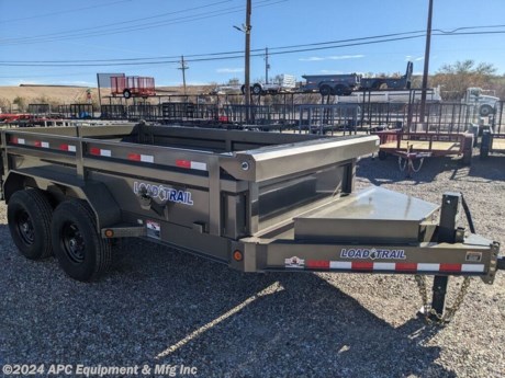 Powder Paint, Tarp System, Scissor Hoist, 2&#39; Sides, Ramps!&lt;br&gt; &lt;br&gt; **CALL FOR AVAILABILITY; TRAILER NOT GUARANTEED TO BE IN STOCK**&lt;br&gt;&lt;br&gt;You need a durable, high-quality dump trailer to get the job done. Load Trail&#39;s versatile dump trailer lineup gives you the advantage you need to power through the toughest jobs to get them done and to get them done right.&lt;br&gt;&lt;br&gt;8&quot; x 13 lb. I-Beam Frame&lt;br&gt;2-5200Lb Dexter Sprg Axles(2 ElecFSA Brakes)(Slipper Spring)&lt;br&gt;ST235/80 R16 LRE 10 Ply. (BLACK WHEELS)&lt;br&gt;Coupler 2-5/16&quot; Adjustable (6 HOLE)&lt;br&gt;Diamond Plate Fenders (weld-on)&lt;br&gt;16&quot; Cross-Members&lt;br&gt;24&quot; Dump Sides w/24&quot; 2 Way Gate (10 Gauge Floor)&lt;br&gt;REAR Slide-IN Ramps 80&quot; x 16&quot;&lt;br&gt;Jack Spring Loaded Drop Leg 1-10K&lt;br&gt;Lights LED (w/Cold Weather Harness)&lt;br&gt;4 - D-Rings 3&quot; Weld On&lt;br&gt;Front Tongue Mount (MAX-Box w/Divider)&lt;br&gt;Scissor Hoist w/Standard Pump&lt;br&gt;Standard Battery Wall Charger (5 Amp)&lt;br&gt;Tarp Kit Front Mount&lt;br&gt;Rear Support Stands (2&quot; x 2&quot; Tubing)&lt;br&gt;Spare Tire Mount&lt;br&gt;Black (w/Primer)&lt;br&gt;&lt;br&gt;2-YEAR comprehensive coverage - 3-YEAR structural warranty on the entire trailer - 2-YEAR roadside reimbursement&lt;br&gt;&lt;br&gt;The Advertised Prices Do Not Include:&lt;br&gt;*Licensing&lt;br&gt;*Tax&lt;br&gt;&lt;br&gt;Come In &amp;amp; See Us At:&lt;br&gt;7291 S. Frances Ave.&lt;br&gt;Call Us At: 520-574-1968&lt;br&gt;&lt;br&gt;Visit Us on the Web: www.apctrailers.com&lt;br&gt;&lt;br&gt;Remember we handle all your Trailer Sales, Parts, Service &amp;amp; Repair Needs!!!&lt;br&gt;&lt;br&gt;-We have over 300 trailers in stock for you to choose from&lt;br&gt;-We repair trailers of all types &amp;amp; brands&lt;br&gt;-Over 10,000 sq. ft. of parts&lt;br&gt;-We install parts, weld &amp;amp; customize trailers&lt;br&gt;&lt;br&gt;Please call or stop in today to meet with our family of staff members &amp;amp; get yourself a new trailer!&lt;br&gt;&lt;br&gt;Inventory Viewing Hours:&lt;br&gt;MONDAY: 8:30AM - 4:30PM&lt;br&gt;TUESDAY: 8:30AM - 4:30PM&lt;br&gt;WEDNESDAY: 8:30AM - 4:30PM&lt;br&gt;THURSDAY: 8:30AM - 4:30PM&lt;br&gt;FRIDAY: 8:30AM - 4:30PM&lt;br&gt;SATURDAY:10:00AM - 1:30PM&lt;br&gt;SUNDAY: Closed&lt;br&gt;&lt;br&gt;Keywords: Apc trailers, cargo trailers for sale Tucson, iron bull trailers, trailers for sale Tucson, apc equipment, trailer sales Tucson, apc trailers Tucson, car hauler trailer, dump trailer for sale, Tucson trailer sales, dump trailers for sale Tucson, horse trailers for sale Tucson, apc trailer, coffee creek trailers, landscape trailer, buy tilt trailers, tilt trailer dealership, gooseneck trailers near me, tilt cargo trailers for sale, trailer accessories and parts, east Texas trailer dealer, east Texas trailer, trailer parts delco prices, equipment trailers for sale, truckbed, truck beds for sale, flatbed, flatbed truck, flatbed dealer, enclosed trailer for sale, enclosed trailer Tucson, dump trailer, dump trailer for sale, aluma trailer, aluma trailers Tucson, car haulers, car trailers Tucson, stock and horse trailer, CM truck bed, Norstar truck beds, trailer dealership Tucson, rawmaxx trailer, rawmaxx Arizona, rawmaxx Tucson, utility trailer, enclosed trailer supply, used cargo trailers for sale near me, pickup truck beds, atv trailers, cargo trailer parts, motorcycle trailer, wells cargo trailers, haulmark trailers, atv trailers for sale, new trailers for sale, aluma trailer prices, aluma trailers Arizona, aluminum trailers for sale, car haulers for sale, cargo express trailers for sale, CM RD bed, CM TMX bed, CM SK bed, timpte 1020, timpte 720, landscape trailer, pre-owned inventory, top hat utility trailer, bwise trailers, bwise dealership, auto trailers, aluma lite, bear track, primo, big tex, CAM superline, car mate, cargo mate, cargopro, cargo pro trailers, carry on trailer, carry-on trailer, continental cargo, cargo wagon trailer, covered wagon trailers, hh trailer, H&amp;amp;H, diamond c, hilsboro, horizon trailer, iron panther trailers, lamar, load rite, load trail, look trailers, maxxd, gr trailers, gr bumpers, mirage trailers, pace American trailers, pj trailers, stealth trailers, alcom, zieman trailer, aluminum car hauler, aluminum tilt, aluminum utility, atv trailer, utv trailer, car hauler, car hauler covered, car hauler enclosed, deck over, enclosed car trailer, enclosed cargo, enclosed motorcycle, equipment hauler, equipment trailer, roll off dump, roll off http://www.apctrailers.com/--xInventoryDetail?id=14403908