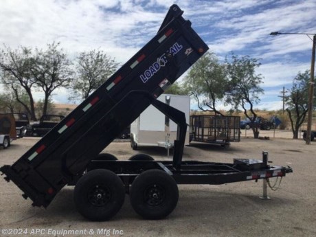 Powder Paint, Tarp System, Scissor Hoist, 2&#39; Sides, Ramps!&lt;br&gt; &lt;br&gt; **CALL FOR AVAILABILITY; TRAILER NOT GUARANTEED TO BE IN STOCK**&lt;br&gt;&lt;br&gt;You need a durable, high-quality dump trailer to get the job done. Load Trail&#39;s versatile dump trailer lineup gives you the advantage you need to power through the toughest jobs to get them done and to get them done right.&lt;br&gt;&lt;br&gt;2 - 5,200 Lb Dexter Spring Axles (2 Elec FSA Brakes)&lt;br&gt;ST235/80 R16 LRE 10 Ply. (BLACK WHEELS)&lt;br&gt;Coupler 2-5/16&quot; Adjustable (4 HOLE)&lt;br&gt;Diamond Plate Fenders (weld-on)&lt;br&gt;16&quot; Cross-Members&lt;br&gt;24&quot; Dump Sides w/24&quot; 2 Way Gate (10 Gauge Floor)&lt;br&gt;REAR Slide-IN Ramps 80&quot; x 16&quot;&lt;br&gt;Jack Drop Leg 7000 lb.&lt;br&gt;Lights LED (w/Cold Weather Harness)&lt;br&gt;4 - D-Rings 3&quot; Weld On&lt;br&gt;Scissor Hoist w/Standard Pump&lt;br&gt;Standard Battery Wall Charger (5 Amp)&lt;br&gt;Spare Tire Mount&lt;br&gt;Black (w/Primer)&lt;br&gt;&lt;br&gt;2-YEAR comprehensive coverage - 3-YEAR structural warranty on the entire trailer - 2-YEAR roadside reimbursement&lt;br&gt;&lt;br&gt;The Advertised Prices Do Not Include:&lt;br&gt;*Licensing&lt;br&gt;*Tax&lt;br&gt;&lt;br&gt;Come In &amp;amp; See Us At:&lt;br&gt;7291 S. Frances Ave.&lt;br&gt;Call Us At: 520-574-1968&lt;br&gt;&lt;br&gt;Visit Us on the Web: www.apctrailers.com&lt;br&gt;&lt;br&gt;Remember we handle all your Trailer Sales, Parts, Service &amp;amp; Repair Needs!!!&lt;br&gt;&lt;br&gt;-We have over 300 trailers in stock for you to choose from&lt;br&gt;-We repair trailers of all types &amp;amp; brands&lt;br&gt;-Over 10,000 sq. ft. of parts&lt;br&gt;-We install parts, weld &amp;amp; customize trailers&lt;br&gt;&lt;br&gt;Please call or stop in today to meet with our family of staff members &amp;amp; get yourself a new trailer!&lt;br&gt;&lt;br&gt;Inventory Viewing Hours:&lt;br&gt;MONDAY: 8:30AM - 4:30PM&lt;br&gt;TUESDAY: 8:30AM - 4:30PM&lt;br&gt;WEDNESDAY: 8:30AM - 4:30PM&lt;br&gt;THURSDAY: 8:30AM - 4:30PM&lt;br&gt;FRIDAY: 8:30AM - 4:30PM&lt;br&gt;SATURDAY:10:00AM - 1:30PM&lt;br&gt;SUNDAY: Closed&lt;br&gt;&lt;br&gt;Keywords: Apc trailers, cargo trailers for sale Tucson, iron bull trailers, trailers for sale Tucson, apc equipment, trailer sales Tucson, apc trailers Tucson, car hauler trailer, dump trailer for sale, Tucson trailer sales, dump trailers for sale Tucson, horse trailers for sale Tucson, apc trailer, coffee creek trailers, landscape trailer, buy tilt trailers, tilt trailer dealership, gooseneck trailers near me, tilt cargo trailers for sale, trailer accessories and parts, east Texas trailer dealer, east Texas trailer, trailer parts delco prices, equipment trailers for sale, truckbed, truck beds for sale, flatbed, flatbed truck, flatbed dealer, enclosed trailer for sale, enclosed trailer Tucson, dump trailer, dump trailer for sale, aluma trailer, aluma trailers Tucson, car haulers, car trailers Tucson, stock and horse trailer, CM truck bed, Norstar truck beds, trailer dealership Tucson, rawmaxx trailer, rawmaxx Arizona, rawmaxx Tucson, utility trailer, enclosed trailer supply, used cargo trailers for sale near me, pickup truck beds, atv trailers, cargo trailer parts, motorcycle trailer, wells cargo trailers, haulmark trailers, atv trailers for sale, new trailers for sale, aluma trailer prices, aluma trailers Arizona, aluminum trailers for sale, car haulers for sale, cargo express trailers for sale, CM RD bed, CM TMX bed, CM SK bed, timpte 1020, timpte 720, landscape trailer, pre-owned inventory, top hat utility trailer, bwise trailers, bwise dealership, auto trailers, aluma lite, bear track, primo, big tex, CAM superline, car mate, cargo mate, cargopro, cargo pro trailers, carry on trailer, carry-on trailer, continental cargo, cargo wagon trailer, covered wagon trailers, hh trailer, H&amp;amp;H, diamond c, hilsboro, horizon trailer, iron panther trailers, lamar, load rite, load trail, look trailers, maxxd, gr trailers, gr bumpers, mirage trailers, pace American trailers, pj trailers, stealth trailers, alcom, zieman trailer, aluminum car hauler, aluminum tilt, aluminum utility, atv trailer, utv trailer, car hauler, car hauler covered, car hauler enclosed, deck over, enclosed car trailer, enclosed cargo, enclosed motorcycle, equipment hauler, equipment trailer, roll off dump, roll off bin, roll off dumpster, rdx, trailer financing, trailer rent to own, trailer RTO, trailer lease to own, Sheffield financial, synchrony bank, lendmark http://www.apctrailers.com/--xInventoryDetail?id=14503885