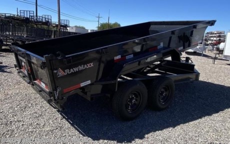 2&#39; Sides, Scissor Hoist &amp;amp; Tarp Kit!&lt;br&gt; &lt;br&gt; **CALL FOR AVAILABILITY; TRAILER NOT GUARANTEED TO BE IN STOCK**&lt;br&gt;&lt;br&gt;This T/A 83x14 14k Rawmaxx dump trailer is effective for general use such as moving around debris/material or any of your construction needs. It is equipped w/ ST235/80/R16&#39;&#39; radial tires, 3-1 rear gate, rear slide in ramps, 10k drop leg jack, tarp system, &amp;amp; much more is featured on this unbeatable trailer. This trailer is what you&#39;re looking for if you are in need of getting the job done for the right price.&lt;br&gt;&lt;br&gt;(2) 7,000lb Dexter E Axles/Z Lube Brake&lt;br&gt;2 5/16&quot; Adjustable Coupler&lt;br&gt;10K Drop Leg Jack&lt;br&gt;ST235/80R16 Radial Tires - Spare Tire Mount (Tire Not Included)&lt;br&gt;8&quot; I-Beam Frame &amp;amp; Tongue 13lb&lt;br&gt;3&quot; Channel Crossmembers&lt;br&gt;7G Smooth Steel Floor&lt;br&gt;(4) Bed D-Rings&lt;br&gt;10G 2&#39; Solid Sides&lt;br&gt;3-1 Rear Gate&lt;br&gt;6&#39; Rear Slide In Ramps&lt;br&gt;PH620 Scissor Hoist&lt;br&gt;Tarp System&lt;br&gt;Powder Coat&lt;br&gt;LED Lighting&lt;br&gt;&lt;br&gt;**3 Year Frame Warranty**&lt;br&gt;**1 Year Component Warranty**&lt;br&gt;&lt;br&gt;The Advertised Prices Do Not Include:&lt;br&gt;*Licensing&lt;br&gt;*Tax&lt;br&gt;&lt;br&gt;Come In &amp;amp; See Us At:&lt;br&gt;7291 S. Frances Ave.&lt;br&gt;Call Us At: 520.365.1516&lt;br&gt;&lt;br&gt;Visit Us on the Web: www.apctrailers.com&lt;br&gt;&lt;br&gt;Remember we handle all your Trailer Sales, Parts, Service &amp;amp; Repair Needs!!!&lt;br&gt;&lt;br&gt;-We have over 300 trailers in stock for you to choose from&lt;br&gt;-We repair trailers of all types &amp;amp; brands&lt;br&gt;-Over 10,000 sq. ft. of parts&lt;br&gt;-We install parts, weld &amp;amp; customize trailers&lt;br&gt;&lt;br&gt;Please call or stop in today to meet with our family of staff members &amp;amp; get yourself a new trailer!&lt;br&gt;&lt;br&gt;Inventory Viewing Hours:&lt;br&gt;MONDAY: 8:30AM-4:30PM&lt;br&gt;TUESDAY: 8:30AM-4:30PM&lt;br&gt;WEDNESDAY: 8:30AM-4:30PM&lt;br&gt;THURSDAY: 8:30AM-4:30PM&lt;br&gt;FRIDAY: 8:30AM-4:30PM&lt;br&gt;SATURDAY: 10:00AM - 1:30PM&lt;br&gt;SUNDAY: Closed&lt;br&gt;&lt;br&gt;Keywords: Apc trailers, cargo trailers for sale Tucson, iron bull trailers, trailers for sale Tucson, apc equipment, trailer sales tucon, apc trailers Tucson, car hauler trailer, dump trailer for sale, Tucson trailer sales, dump trailers for sale Tucson, horse trailers for sale Tucson, apc trailer, coffee creek trailers, landscape trailer, buy tilt trailers, tilt trailer dealership, gooseneck trailers near me, tilt cargo trailers for sale, trailer accessories and parts, east Texas trailer dealer, east Texas trailer, trailer parts delco prices, equipment trailers for sale, truckbed, truck beds for sale, flatbed, flatbed truck, flatbed dealer, enclosed trailer for sale, enclosed trailer Tucson, dump trailer, dump trailer for sale, aluma trailer, aluma trailers Tucson, car haulers, car trailers Tucson, stock and horse trailer, CM truck bed, Norstar truck beds, trailer dealership Tucson, rawmaxx trailer, rawmaxx Arizona, rawmaxx Tucson, utility trailer, enclosed trailer supply, used cargo trailers for sale near me, pickup truck beds, atv trailers, cargo trailer parts, motorcycle trailer, wells cargo trailers, haulmark trailers, atv trailers for sale, new trailers for sale, aluma trailer prices, aluma trailers Arizona, aluminum trailers for sale, car haulers for sale, cargo express trailers for sale, CM RD bed, CM TMX bed, CM SK bed, timpte 1020, timpte 720, landscape trailer, pre-owned inventory, top hat utility trailer, bwise trailers, bwise dealership, auto trailers, aluma lite, bear track, primo, big tex, CAM superline, car mate, cargo mate, cargopro, cargo pro trailers, carry on trailer, carry-on trailer, continental cargo, cargo wagon trailer, covered wagon trailers, hh trailer, H&amp;amp;H, diamond c, hilsboro, horizon trailer, iron panther trailers, lamar, load rite, load trail, look trailers, maxxd, gr trailers, gr bumpers, mirage trailers, pace American trailers, pj trailers, stealth trailers, alcom, zieman trailer, aluminum car hauler, aluminum tilt, aluminum utility, atv trailer, utv trailer, car hauler, car hauler covered, car hauler enclosed, deck over, enclosed car trailer, enclosed cargo, enclosed motorcycle, equipment hauler, equipment trailer, roll off dump, roll off bin, roll off dumpster, rdx, trailer financing, trailer rent to own, trailer RTO, trailer lease to own, http://www.apctrailers.com/--xInventoryDetail?id=15096102