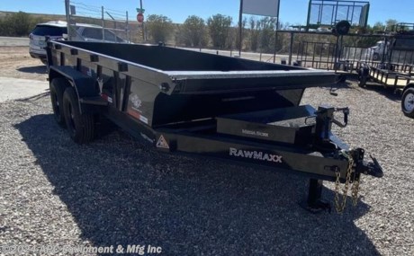 2&#39; Sides, Scissor Hoist &amp;amp; Tarp Kit!&lt;br&gt; &lt;br&gt; **CALL FOR AVAILABILITY; TRAILER NOT GUARANTEED TO BE IN STOCK**&lt;br&gt;&lt;br&gt;This T/A 83x14 14k Rawmaxx dump trailer is effective for general use such as moving around debris/material or any of your construction needs. It is equipped w/ ST235/80/R16&#39;&#39; radial tires, 3-1 rear gate, rear slide in ramps, 10k drop leg jack, tarp system, &amp;amp; much more is featured on this unbeatable trailer. This trailer is what you&#39;re looking for if you are in need of getting the job done for the right price.&lt;br&gt;&lt;br&gt;(2) 7,000lb Dexter E Axles/Z Lube Brake&lt;br&gt;2 5/16&quot; Adjustable Coupler&lt;br&gt;10K Drop Leg Jack&lt;br&gt;ST235/80R16 Radial Tires - Spare Tire Mount (Tire Not Included)&lt;br&gt;8&quot; I-Beam Frame &amp;amp; Tongue 13lb&lt;br&gt;3&quot; Channel Crossmembers&lt;br&gt;7G Smooth Steel Floor&lt;br&gt;(4) Bed D-Rings&lt;br&gt;10G 2&#39; Solid Sides&lt;br&gt;3-1 Rear Gate&lt;br&gt;6&#39; Rear Slide In Ramps&lt;br&gt;PH620 Scissor Hoist&lt;br&gt;Tarp System&lt;br&gt;Powder Coat&lt;br&gt;LED Lighting&lt;br&gt;&lt;br&gt;**3 Year Frame Warranty**&lt;br&gt;**1 Year Component Warranty**&lt;br&gt;&lt;br&gt;The Advertised Prices Do Not Include:&lt;br&gt;*Licensing&lt;br&gt;*Tax&lt;br&gt;&lt;br&gt;Come In &amp;amp; See Us At:&lt;br&gt;7291 S. Frances Ave.&lt;br&gt;Call Us At: 520.337.3066&lt;br&gt;&lt;br&gt;Visit Us on the Web: www.apctrailers.com&lt;br&gt;&lt;br&gt;Remember we handle all your Trailer Sales, Parts, Service &amp;amp; Repair Needs!!!&lt;br&gt;&lt;br&gt;-We have over 300 trailers in stock for you to choose from&lt;br&gt;-We repair trailers of all types &amp;amp; brands&lt;br&gt;-Over 10,000 sq. ft. of parts&lt;br&gt;-We install parts, weld &amp;amp; customize trailers&lt;br&gt;&lt;br&gt;Please call or stop in today to meet with our family of staff members &amp;amp; get yourself a new trailer!&lt;br&gt;&lt;br&gt;Inventory Viewing Hours:&lt;br&gt;MONDAY: 8:30AM-4:30PM&lt;br&gt;TUESDAY: 8:30AM-4:30PM&lt;br&gt;WEDNESDAY: 8:30AM-4:30PM&lt;br&gt;THURSDAY: 8:30AM-4:30PM&lt;br&gt;FRIDAY: 8:30AM-4:30PM&lt;br&gt;SATURDAY: 10:00AM - 1:30PM&lt;br&gt;SUNDAY: Closed&lt;br&gt;&lt;br&gt;Keywords: Apc trailers, cargo trailers for sale Tucson, iron bull trailers, trailers for sale Tucson, apc equipment, trailer sales tucon, apc trailers Tucson, car hauler trailer, dump trailer for sale, Tucson trailer sales, dump trailers for sale Tucson, horse trailers for sale Tucson, apc trailer, coffee creek trailers, landscape trailer, buy tilt trailers, tilt trailer dealership, gooseneck trailers near me, tilt cargo trailers for sale, trailer accessories and parts, east Texas trailer dealer, east Texas trailer, trailer parts delco prices, equipment trailers for sale, truckbed, truck beds for sale, flatbed, flatbed truck, flatbed dealer, enclosed trailer for sale, enclosed trailer Tucson, dump trailer, dump trailer for sale, aluma trailer, aluma trailers Tucson, car haulers, car trailers Tucson, stock and horse trailer, CM truck bed, Norstar truck beds, trailer dealership Tucson, rawmaxx trailer, rawmaxx Arizona, rawmaxx Tucson, utility trailer, enclosed trailer supply, used cargo trailers for sale near me, pickup truck beds, atv trailers, cargo trailer parts, motorcycle trailer, wells cargo trailers, haulmark trailers, atv trailers for sale, new trailers for sale, aluma trailer prices, aluma trailers Arizona, aluminum trailers for sale, car haulers for sale, cargo express trailers for sale, CM RD bed, CM TMX bed, CM SK bed, timpte 1020, timpte 720, landscape trailer, pre-owned inventory, top hat utility trailer, bwise trailers, bwise dealership, auto trailers, aluma lite, bear track, primo, big tex, CAM superline, car mate, cargo mate, cargopro, cargo pro trailers, carry on trailer, carry-on trailer, continental cargo, cargo wagon trailer, covered wagon trailers, hh trailer, H&amp;amp;H, diamond c, hilsboro, horizon trailer, iron panther trailers, lamar, load rite, load trail, look trailers, maxxd, gr trailers, gr bumpers, mirage trailers, pace American trailers, pj trailers, stealth trailers, alcom, zieman trailer, aluminum car hauler, aluminum tilt, aluminum utility, atv trailer, utv trailer, car hauler, car hauler covered, car hauler enclosed, deck over, enclosed car trailer, enclosed cargo, enclosed motorcycle, equipment hauler, equipment trailer, roll off dump, roll off bin, roll off dumpster, rdx, trailer financing, trailer rent to own, trailer RTO, trailer lease to own, http://www.apctrailers.com/--xInventoryDetail?id=12447074