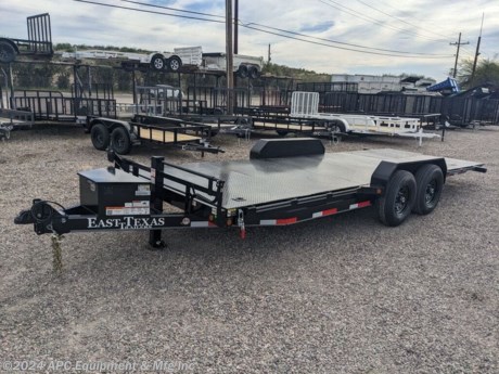Torsion Axles, Diamond Plate Floor, 6&quot; Channel Frame and Wrapped Tongue, Full Power Tilt!&lt;br&gt; &lt;br&gt; **CALL FOR AVAILABILITY; TRAILER NOT GUARANTEED TO BE IN STOCK**&lt;br&gt;&lt;br&gt;Where else can you buy a quality trailer on a budget! APC, that&#39;s where! This East Texas comes standard with some quality options at a price that won&amp;#8217;t hit hard. This 14k is ready to hit the road with your heavier equipment. Come check her out today!&lt;br&gt;&lt;br&gt;Full Power Tilt&lt;br&gt;(2) 7,000lb Lippert Torsion Axles w/ Elec Brakes&lt;br&gt;Full Power Tilt w/ Hyd Pump - Toolbox - Trickle Charger&lt;br&gt;ST235/75 Radial 16&amp;#8221; Tires – 10 Ply&lt;br&gt;6&amp;#8221; Channel Frame, Wrapped Tongue and Deck&lt;br&gt;3&amp;#8221;x5&amp;#8221; Deck Frame&lt;br&gt;2-5/16&amp;#8221; Adj Bulldog Style Coupler&lt;br&gt;3&amp;#8221; Channel Crossmembers – 16&amp;#8221; Centers&lt;br&gt;10k Drop Leg Jack&lt;br&gt;Double Broke Diamond Plate Fenders&lt;br&gt;Knife Edge Tail&lt;br&gt;11ga Diamond Plate Steel Floor - (4) Flush Mount D-Rings&lt;br&gt;Spare Tire Mount – Tire Not Included&lt;br&gt;Stake Pockets &amp;amp; Rubrail&lt;br&gt;7-Way Plug&lt;br&gt;Flush Mount LED Lights&lt;br&gt;Poly Paint&lt;br&gt;&lt;br&gt;The Advertised Prices Do Not Include:&lt;br&gt;*Licensing&lt;br&gt;*Tax&lt;br&gt;&lt;br&gt;Come In &amp;amp; See Us At:&lt;br&gt;7291 S. Frances Ave.&lt;br&gt;Call Us At: 520.365.1675&lt;br&gt;&lt;br&gt;Visit Us on the Web: www.apctrailers.com&lt;br&gt;&lt;br&gt;Remember we handle all your Trailer Sales, Parts, Service &amp;amp; Repair Needs!!!&lt;br&gt;&lt;br&gt;-We have over 300 trailers in stock for you to choose from&lt;br&gt;-We repair trailers of all types &amp;amp; brands&lt;br&gt;-Over 10,000 sq. ft. of parts&lt;br&gt;-We install parts, weld &amp;amp; customize trailers&lt;br&gt;&lt;br&gt;Please call or stop in today to meet with our family of staff members and get yourself a new trailer!&lt;br&gt;&lt;br&gt;Inventory Viewing Hours:&lt;br&gt;MONDAY: 8:30AM - 4:30PM&lt;br&gt;TUESDAY: 8:30AM - 4:30PM&lt;br&gt;WEDNESDAY: 8:30AM - 4:30PM&lt;br&gt;THURSDAY: 8:30AM - 4:30PM&lt;br&gt;FRIDAY: 8:30AM - 4:30PM&lt;br&gt;SATURDAY: 10:00AM - 1:30 PM&lt;br&gt;SUNDAY: Closed&lt;br&gt;&lt;br&gt;Keywords: Apc trailers, cargo trailers for sale Tucson, iron bull trailers, trailers for sale Tucson, apc equipment, trailer sales tucon, apc trailers Tucson, car hauler trailer, dump trailer for sale, Tucson trailer sales, dump trailers for sale Tucson, horse trailers for sale Tucson, apc trailer, coffee creek trailers, landscape trailer, buy tilt trailers, tilt trailer dealership, gooseneck trailers near me, tilt cargo trailers for sale, trailer accessories and parts, east Texas trailer dealer, east Texas trailer, trailer parts delco prices, equipment trailers for sale, truckbed, truck beds for sale, flatbed, flatbed truck, flatbed dealer, enclosed trailer for sale, enclosed trailer Tucson, dump trailer, dump trailer for sale, aluma trailer, aluma trailers Tucson, car haulers, car trailers Tucson, stock and horse trailer, CM truck bed, Norstar truck beds, trailer dealership Tucson, rawmaxx trailer, rawmaxx Arizona, rawmaxx Tucson, utility trailer, enclosed trailer supply, used cargo trailers for sale near me, pickup truck beds, atv trailers, cargo trailer parts, motorcycle trailer, wells cargo trailers, haulmark trailers, atv trailers for sale, new trailers for sale, aluma trailer prices, aluma trailers Arizona, aluminum trailers for sale, car haulers for sale, cargo express trailers for sale, CM RD bed, CM TMX bed, CM SK bed, timpte 1020, timpte 720, landscape trailer, pre-owned inventory, top hat utility trailer, bwise trailers, bwise dealership, auto trailers, aluma lite, bear track, primo, big tex, CAM superline, car mate, cargo mate, cargopro, cargo pro trailers, carry on trailer, carry-on trailer, continental cargo, cargo wagon trailer, covered wagon trailers, hh trailer, H&amp;amp;H, diamond c, hilsboro, horizon trailer, iron panther trailers, lamar, load rite, load trail, look trailers, maxxd, gr trailers, gr bumpers, mirage trailers, pace American trailers, pj trailers, stealth trailers, alcom, zieman trailer, aluminum car hauler, aluminum tilt, aluminum utility, atv trailer, utv trailer, car hauler, car hauler covered, car hauler enclosed, deck over, enclosed car trailer, enclosed cargo, enclosed motorcycle, equipment hauler, equipment trailer, roll off dump, roll off bin, roll off dumpster, rdx, trailer financing, trailer rent to own, trailer RTO, trailer lease to own, Sheffield financial, synchrony bank, lendmark financ http://www.apctrailers.com/--xInventoryDetail?id=15226660
