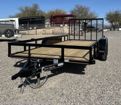 4&#39; Spring Assisted Gate!&lt;br&gt; &lt;br&gt; **CALL FOR AVAILABILITY; TRAILER NOT GUARANTEED TO BE IN STOCK**&lt;br&gt;&lt;br&gt;Lets load up and roll out! This utility trailer is the perfect size for most toys and is versatile enough for a variety of jobs. &lt;br&gt;&lt;br&gt;(1) 3,500lb Dexter Spring Axle w/Electric Brake&lt;br&gt;(1) 3,500lb Dexter Spring Axle-No Brakes-2990 GVWR&lt;br&gt;2&quot; Low Profile Ram Coupler - Safety Chains&lt;br&gt;2,000lb Flip Jack&lt;br&gt;4&quot; Channel Wrap Tongue&lt;br&gt;3x2x3/16&quot; Angle Frame &amp;amp; Crossmembers&lt;br&gt;2x2x1/8&quot; Angle Uprights&lt;br&gt;2x2x1/8&quot; Angle Top Side Rails&lt;br&gt;ST205/75R15 Radial 6 Ply Tires&lt;br&gt;Smooth Steel Fenders&lt;br&gt;2&quot; Treated Pine Floor&lt;br&gt;4&#39; Spring Loaded Gate&lt;br&gt;Stake Pockets&lt;br&gt;LED Lighting&lt;br&gt;7 Way Plug&lt;br&gt;&lt;br&gt;2 Year Warranty&lt;br&gt;&lt;br&gt;The Advertised Prices Do Not Include:&lt;br&gt;*Licensing&lt;br&gt;*Tax&lt;br&gt;&lt;br&gt;Come in and see us at:&lt;br&gt;7291 S Frances Ave&lt;br&gt;Call us at: 520.827.8698&lt;br&gt;&lt;br&gt;Visit us on the web: www.apctrailers.com&lt;br&gt;&lt;br&gt;Remember we handle all your Trailer Sales, Parts, Service and Repair Needs!!!&lt;br&gt;&lt;br&gt;-We have over 300 trailers in stock for you to choose from&lt;br&gt;-We repair trailers of all types and brands&lt;br&gt;-over 10,000 sq. ft. of parts&lt;br&gt;-We install parts, weld and customize trailers&lt;br&gt;&lt;br&gt;Please call or stop in today to meet with our family of staff members and get yourself a new trailer! www.apctrailers.com&lt;br&gt;&lt;br&gt;Inventory Viewing Hours:&lt;br&gt;MONDAY: 8:30AM - 4:30PM&lt;br&gt;TUESDAY: 8:30AM - 4:30PM&lt;br&gt;WEDNESDAY: 8:30AM - 4:30PM&lt;br&gt;THURSDAY: 8:30AM - 4:30PM&lt;br&gt;FRIDAY: 8:30AM - 4:30PM&lt;br&gt;SATURDAY: 10:00AM- 1:30PM&lt;br&gt;SUNDAY: Closed&lt;br&gt;&lt;br&gt;Keywords: Apc trailers, cargo trailers for sale Tucson, iron bull trailers, trailers for sale Tucson, apc equipment, trailer sales Tucson, apc trailers Tucson, car hauler trailer, dump trailer for sale, Tucson trailer sales, dump trailers for sale Tucson, horse trailers for sale Tucson, apc trailer, coffee creek trailers, landscape trailer, buy tilt trailers, tilt trailer dealership, gooseneck trailers near me, tilt cargo trailers for sale, trailer accessories and parts, east Texas trailer dealer, east Texas trailer, trailer parts delco prices, equipment trailers for sale, truckbed, truck beds for sale, flatbed, flatbed truck, flatbed dealer, enclosed trailer for sale, enclosed trailer Tucson, dump trailer, dump trailer for sale, aluma trailer, aluma trailers Tucson, car haulers, car trailers Tucson, stock and horse trailer, CM truck bed, Norstar truck beds, trailer dealership Tucson, rawmaxx trailer, rawmaxx Arizona, rawmaxx Tucson, utility trailer, enclosed trailer supply, used cargo trailers for sale near me, pickup truck beds, atv trailers, cargo trailer parts, motorcycle trailer, wells cargo trailers, haulmark trailers, atv trailers for sale, new trailers for sale, aluma trailer prices, aluma trailers Arizona, aluminum trailers for sale, car haulers for sale, cargo express trailers for sale, CM RD bed, CM TMX bed, CM SK bed, timpte 1020, timpte 720, landscape trailer, pre-owned inventory, top hat utility trailer, bwise trailers, bwise dealership, auto trailers, aluma lite, bear track, primo, big tex, CAM superline, car mate, cargo mate, cargopro, cargo pro trailers, carry on trailer, carry-on trailer, continental cargo, cargo wagon trailer, covered wagon trailers, hh trailer, H&amp;amp;H, diamond c, hilsboro, horizon trailer, iron panther trailers, lamar, load rite, load trail, look trailers, maxxd, gr trailers, gr bumpers, mirage trailers, pace American trailers, pj trailers, stealth trailers, alcom, zieman trailer, aluminum car hauler, aluminum tilt, aluminum utility, atv trailer, utv trailer, car hauler, car hauler covered, car hauler enclosed, deck over, enclosed car trailer, enclosed cargo, enclosed motorcycle, equipment hauler, equipment trailer, roll off dump, roll off bin, roll off dumpster, rdx, trailer financing, trailer rent to own, trailer RTO, trailer lease to own, Sheffield financial, synchrony bank, lendmark financial, c3 rentals, hometown capital, click lease, business financing, trailer tires, trailer axle, trailer brake, trailer fender, trailer spring, B&amp;amp;W hitch, geny hitch, gen-y hitch, curt, buyers, trailer http://www.apctrailers.com/--xInventoryDetail?id=10976579