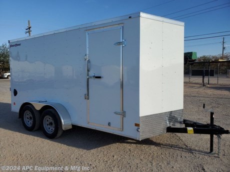 6&#39;6&quot; Interior w/Wall Tie Downs!&lt;br&gt; &lt;br&gt; **CALL FOR AVAILABILITY; TRAILER NOT GUARANTEED TO BE IN STOCK**&lt;br&gt;The Wells Cargo 7x14 FastTrac cargo hauler brings a whole new level of value to the light-duty recreational cargo trailer. A balanced combination of versatility and affordability, this hauler delivers on all fronts. From its unpretentious styling to its uncompromising dependability, this FastTrac trailer could pack so much value into an entry level hauler. It is T/A, has durable rear ramp door with extension and has an interior of 6&amp;#8217;6&amp;#8221; height.&lt;br&gt;&lt;br&gt;18&quot; Additional V-Nose/16&quot; Stoneguard&lt;br&gt;Flat One Piece Aluminum Roof/.024 Aluminum Exterior&lt;br&gt;(2) 3,500lb Spring Axle- Electric Brakes&lt;br&gt;2 5/16&quot; 14,000lb Coupler - Safety Chains&lt;br&gt;2,000lb Top Wind Jack - A-Frame Tongue&lt;br&gt;ST205/75R15 Radial Tires/Steel Wheel&lt;br&gt;Smooth Aluminum Fenders&lt;br&gt;Roof Bows &amp;amp; Crossmembers 24&quot; OC&lt;br&gt;2&quot;x4&quot; Tube Main Rails&lt;br&gt;Vertical Posts 16&quot; OC&lt;br&gt;3/4&quot; PlexCore Floor - Economy Sidewall Liner&lt;br&gt;6&#39;6&quot; Interior Height&lt;br&gt;(4) 500lb Wall Mounted Rope Rings&lt;br&gt;Rear Ramp Door w/Ramp Extension - 32X72 Side Door w/Bar Lock&lt;br&gt;LED Clearance &amp;amp; Tail Lights - 12V Dome Light&lt;br&gt;Sidewall Flow-Thru Vents&lt;br&gt;&lt;br&gt;1 Year Warranty&lt;br&gt;&lt;br&gt;The Advertised Prices Do Not Include:&lt;br&gt;*Licensing&lt;br&gt;*Tax&lt;br&gt;&lt;br&gt;Remember we handle all your Trailer Sales, Parts, Service and Repair Needs!!!&lt;br&gt;&lt;br&gt;-We have over 300 trailers in stock for you to choose from&lt;br&gt;-We repair trailers of all types and brands&lt;br&gt;-over 10,000 sq. ft. of parts&lt;br&gt;-We install parts, weld and customize trailers&lt;br&gt;&lt;br&gt;Please call or stop in today to meet with our family of staff members and get yourself a new trailer! www.apctrailers.com&lt;br&gt;&lt;br&gt;Inventory Viewing Hours:&lt;br&gt;MONDAY: 8:30AM - 4:30PM&lt;br&gt;TUESDAY: 8:30AM - 4:30PM&lt;br&gt;WEDNESDAY: 8:30AM - 4:30PM&lt;br&gt;THURSDAY: 8:30AM - 4:30PM&lt;br&gt;FRIDAY: 8:30AM - 4:30PM&lt;br&gt;SATURDAY:10:00AM - 1:30PM&lt;br&gt;SUNDAY: Closed&lt;br&gt;&lt;br&gt;Keywords: Apc trailers, cargo trailers for sale Tucson, iron bull trailers, trailers for sale Tucson, apc equipment, trailer sales tucon, apc trailers Tucson, car hauler trailer, dump trailer for sale, Tucson trailer sales, dump trailers for sale Tucson, horse trailers for sale Tucson, apc trailer, coffee creek trailers, landscape trailer, buy tilt trailers, tilt trailer dealership, gooseneck trailers near me, tilt cargo trailers for sale, trailer accessories and parts, east Texas trailer dealer, east Texas trailer, trailer parts delco prices, equipment trailers for sale, truckbed, truck beds for sale, flatbed, flatbed truck, flatbed dealer, enclosed trailer for sale, enclosed trailer Tucson, dump trailer, dump trailer for sale, aluma trailer, aluma trailers Tucson, car haulers, car trailers Tucson, stock and horse trailer, CM truck bed, Norstar truck beds, trailer dealership Tucson, rawmaxx trailer, rawmaxx Arizona, rawmaxx Tucson, utility trailer, enclosed trailer supply, used cargo trailers for sale near me, pickup truck beds, atv trailers, cargo trailer parts, motorcycle trailer, wells cargo trailers, haulmark trailers, atv trailers for sale, new trailers for sale, aluma trailer prices, aluma trailers Arizona, aluminum trailers for sale, car haulers for sale, cargo express trailers for sale, CM RD bed, CM TMX bed, CM SK bed, timpte 1020, timpte 720, landscape trailer, pre-owned inventory, top hat utility trailer, bwise trailers, bwise dealership, auto trailers, aluma lite, bear track, primo, big tex, CAM superline, car mate, cargo mate, cargopro, cargo pro trailers, carry on trailer, carry-on trailer, continental cargo, cargo wagon trailer, covered wagon trailers, hh trailer, H&amp;amp;H, diamond c, hilsboro, horizon trailer, iron panther trailers, lamar, load rite, load trail, look trailers, maxxd, gr trailers, gr bumpers, mirage trailers, pace American trailers, pj trailers, stealth trailers, alcom, zieman trailer, aluminum car hauler, aluminum tilt, aluminum utility, atv trailer, utv trailer, car hauler, car hauler covered, car hauler enclosed, deck over, enclosed car trailer, enclosed cargo, enclosed motorcycle, equipment hauler, equipment trailer, roll off dump, roll off http://www.apctrailers.com/--xInventoryDetail?id=9492984