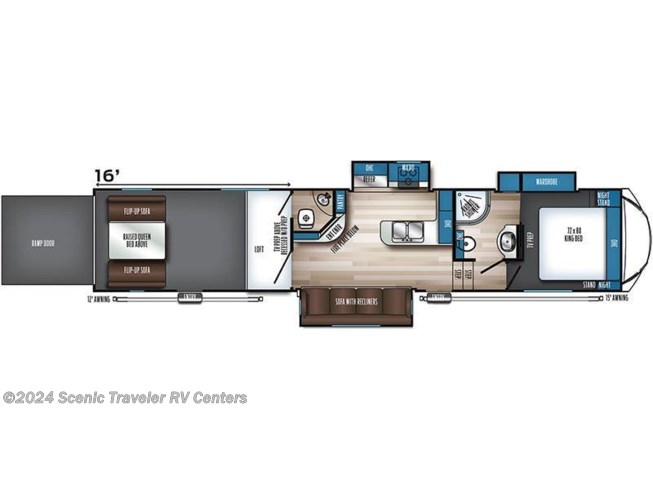 Floorplan of 2022 Forest River Vengeance Rogue Armored 383