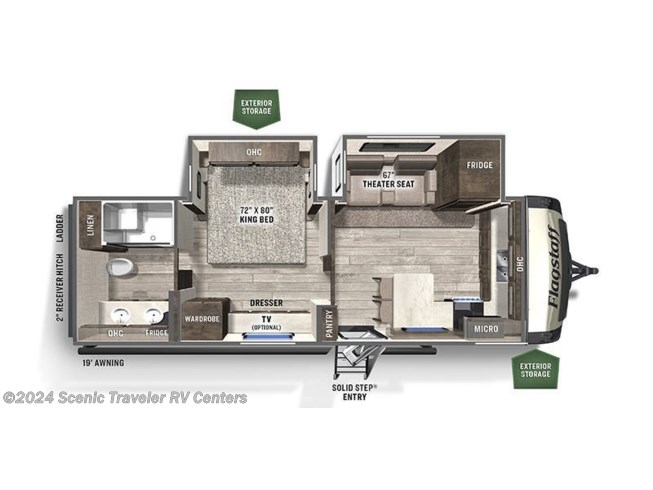 Floorplan of 2022 Forest River Flagstaff Classic 826MBR