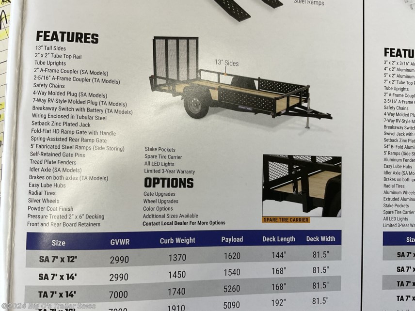 New 2022 Sure-Trac Tube Top 7X14 Tube Top ATV Trailer available in Portage, Wisconsin