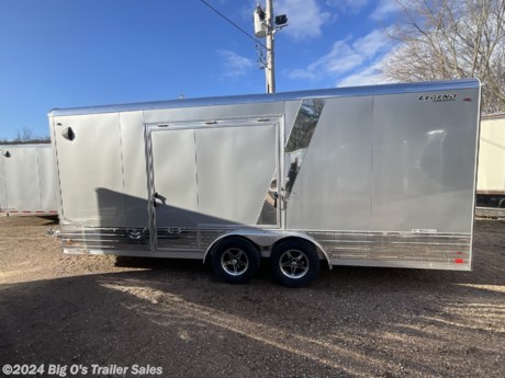 &lt;p&gt;8 x 23 deluxe V nose two 3500 pound axles electric brakes on both aluminum wheels two 2575R 15 eight ply tires 4 inch tube main frame 2 foot no-show beaver tail 16 on center floor and stud walls 2000 pound jack silver frost in color 2 foot stone guard Mesa siding 36 x 74 curbside door legend deluxe go door on roadside white walls white ceiling for Deerings installed bronze 110 light package&amp;nbsp;&lt;/p&gt;
&lt;p&gt;84&quot; interior height / 81 3/4&quot; rear door opening&lt;/p&gt;
&lt;p&gt;&amp;nbsp;&lt;/p&gt;