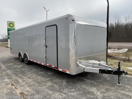 2024 TRAILMASTER
8.5X28TMRTA70
SILVERFROST
G345KEY #
7000# 8 BOLT TORSION BRAKE AXLE
TANDEM SPREAD AXLE
2 5/16 COUPLER
7 WAY PLUG
ST235/80R16   8 BOLT
12V JUNCTION BOX
SIDE VENTS 
DOME LIGHTS 2 LED 
110V BRONZE LIGHT PACKAGE
REAR SPOILER WITH TWO&quot; LED LOADING LIGHTS WITH 12V SWITCH
D RINGS 4 D RINGS INSTALLED