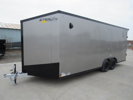 &lt;p&gt;Stealth Cobra 8.5x20ft Aluminum Enclosed Trailer with 3500# Axles, 7ft Interior Height, Blackout Package and Rear Flare w/2 Loading Lights.&lt;/p&gt;
&lt;ul&gt;
&lt;li&gt;Blackout Trim Package*
&lt;ul&gt;
&lt;li&gt;Black Exterior Trim&lt;/li&gt;
&lt;li&gt;Black Fenders&lt;/li&gt;
&lt;li&gt;Black&amp;nbsp;Stoneguard&lt;/li&gt;
&lt;li&gt;Black Wheels&lt;/li&gt;
&lt;li&gt;Black Hardware&lt;/li&gt;
&lt;/ul&gt;
&lt;/li&gt;
&lt;li&gt;Rear Flare w/2 12v Loading Lights*&lt;/li&gt;
&lt;li&gt;Aluminum Tube Main Rails&lt;/li&gt;
&lt;li&gt;16&amp;rdquo; o/c Floor Tube&amp;nbsp;Crossmembers&lt;/li&gt;
&lt;li&gt;16&amp;rdquo; o/c Tube Wall Studs&lt;/li&gt;
&lt;li&gt;24&amp;rdquo; o/c Tube Roof Bows&lt;/li&gt;
&lt;li&gt;Triple Tube A-Frame&lt;/li&gt;
&lt;li&gt;3500# Electric/Spring Axles&lt;/li&gt;
&lt;li&gt;ST205/75R15 Radial Tires on Aluminum Wheels&lt;/li&gt;
&lt;li&gt;2-5/16&amp;rdquo; Coupler&lt;/li&gt;
&lt;li&gt;7-way Electrical Plug&lt;/li&gt;
&lt;li&gt;Framed for Roof Vent&lt;/li&gt;
&lt;li&gt;(1) Pair Plastic&amp;nbsp;Flo-Thru&amp;nbsp;Vents&lt;/li&gt;
&lt;li&gt;.030&amp;nbsp;Screwless&amp;nbsp;Exterior Aluminum&lt;/li&gt;
&lt;li&gt;Seamless Aluminum Flat Roof Top&lt;/li&gt;
&lt;li&gt;3&amp;rdquo; Heavy Duty Flat Top Trim&lt;/li&gt;
&lt;li&gt;1-1/2&amp;rdquo; Flat Bottom Trim&lt;/li&gt;
&lt;li&gt;ATP&amp;nbsp;Fenders&lt;/li&gt;
&lt;li&gt;36&amp;rdquo; Slant Wedge&lt;/li&gt;
&lt;li&gt;3/4&amp;rdquo; Drymax Floor&lt;/li&gt;
&lt;li&gt;3/8&amp;rdquo;&amp;nbsp;Drymax&amp;nbsp;Walls&lt;/li&gt;
&lt;li&gt;48&amp;rdquo; Side Door w/Barlock and RV Latch*&lt;/li&gt;
&lt;li&gt;Aluminum Door&amp;nbsp;Holdback&lt;/li&gt;
&lt;li&gt;Rear Ramp Door w/Flap&lt;/li&gt;
&lt;li&gt;Zinc Coated Door Hardware&lt;/li&gt;
&lt;li&gt;(2) 12V LED Dome Lights w/Switch&lt;/li&gt;
&lt;li&gt;LED Marker Lights&lt;/li&gt;
&lt;li&gt;LED Strip Tail Lights&lt;/li&gt;
&lt;li&gt;DOT/CSA&amp;nbsp;Approved Safety Equipment&lt;/li&gt;
&lt;li&gt;Limited 3 Year Structural Warranty&lt;/li&gt;
&lt;/ul&gt;
&lt;p&gt;*Upgraded Feature&lt;/p&gt;