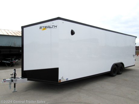 &lt;p&gt;Stealth Cobra 8.5x24ft Aluminum Enclosed Trailer with 5200# Axles, 7ft Interior Height, Blackout Package and Rear Flare w/2 Loading Lights.&lt;/p&gt;
&lt;ul&gt;
&lt;li&gt;Blackout Trim Package*
&lt;ul&gt;
&lt;li&gt;Black Exterior Trim&lt;/li&gt;
&lt;li&gt;Black Fenders&lt;/li&gt;
&lt;li&gt;Black&amp;nbsp;Stoneguard&lt;/li&gt;
&lt;li&gt;Black Wheels&lt;/li&gt;
&lt;li&gt;Black Hardware&lt;/li&gt;
&lt;/ul&gt;
&lt;/li&gt;
&lt;li&gt;Rear Flare w/2 12v Loading Lights*&lt;/li&gt;
&lt;li&gt;Aluminum Tube Main Rails&lt;/li&gt;
&lt;li&gt;16&amp;rdquo; o/c Floor Tube&amp;nbsp;Crossmembers&lt;/li&gt;
&lt;li&gt;16&amp;rdquo; o/c Tube Wall Studs&lt;/li&gt;
&lt;li&gt;24&amp;rdquo; o/c Tube Roof Bows&lt;/li&gt;
&lt;li&gt;Triple Tube A-Frame&lt;/li&gt;
&lt;li&gt;3500# Electric/Spring Axles&lt;/li&gt;
&lt;li&gt;ST205/75R15 Radial Tires on Aluminum Wheels&lt;/li&gt;
&lt;li&gt;2-5/16&amp;rdquo; Coupler&lt;/li&gt;
&lt;li&gt;7-way Electrical Plug&lt;/li&gt;
&lt;li&gt;Framed for Roof Vent&lt;/li&gt;
&lt;li&gt;(1) Pair Plastic&amp;nbsp;Flo-Thru&amp;nbsp;Vents&lt;/li&gt;
&lt;li&gt;.030&amp;nbsp;Screwless&amp;nbsp;Exterior Aluminum&lt;/li&gt;
&lt;li&gt;Seamless Aluminum Flat Roof Top&lt;/li&gt;
&lt;li&gt;3&amp;rdquo; Heavy Duty Flat Top Trim&lt;/li&gt;
&lt;li&gt;1-1/2&amp;rdquo; Flat Bottom Trim&lt;/li&gt;
&lt;li&gt;ATP&amp;nbsp;Fenders&lt;/li&gt;
&lt;li&gt;36&amp;rdquo; Slant Wedge&lt;/li&gt;
&lt;li&gt;3/4&amp;rdquo; Drymax Floor&lt;/li&gt;
&lt;li&gt;3/8&amp;rdquo;&amp;nbsp;Drymax&amp;nbsp;Walls&lt;/li&gt;
&lt;li&gt;48&amp;rdquo; Side Door w/Barlock and RV Latch*&lt;/li&gt;
&lt;li&gt;Aluminum Door&amp;nbsp;Holdback&lt;/li&gt;
&lt;li&gt;Rear Ramp Door w/Flap&lt;/li&gt;
&lt;li&gt;Zinc Coated Door Hardware&lt;/li&gt;
&lt;li&gt;(2) 12V LED Dome Lights w/Switch&lt;/li&gt;
&lt;li&gt;LED Marker Lights&lt;/li&gt;
&lt;li&gt;LED Strip Tail Lights&lt;/li&gt;
&lt;li&gt;DOT/CSA&amp;nbsp;Approved Safety Equipment&lt;/li&gt;
&lt;li&gt;Limited 3 Year Structural Warranty&lt;/li&gt;
&lt;/ul&gt;
&lt;p&gt;*Upgraded Feature&lt;/p&gt;